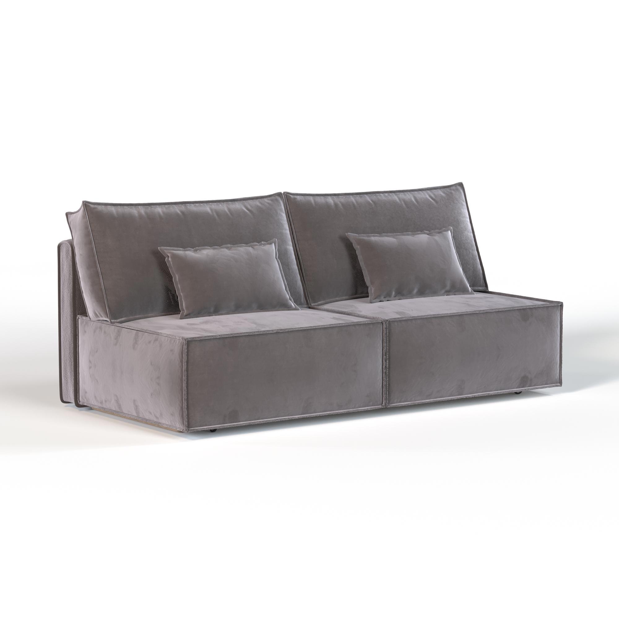 Изображение товара Диван раскладной Manons maison Hygge short 200x43x85 см велюр цвет капучино
