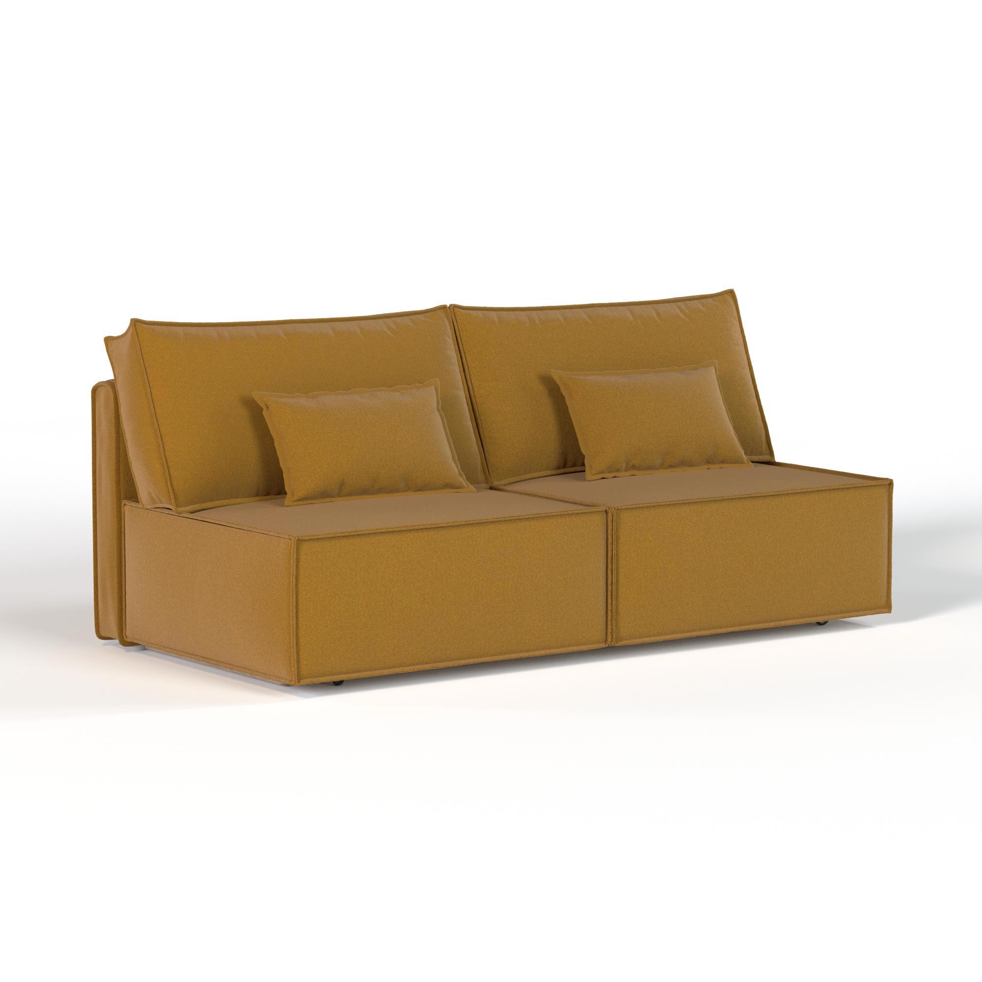 Изображение товара Диван раскладной Manons maison Hygge short 200x43x85 см рогожка цвет желтый