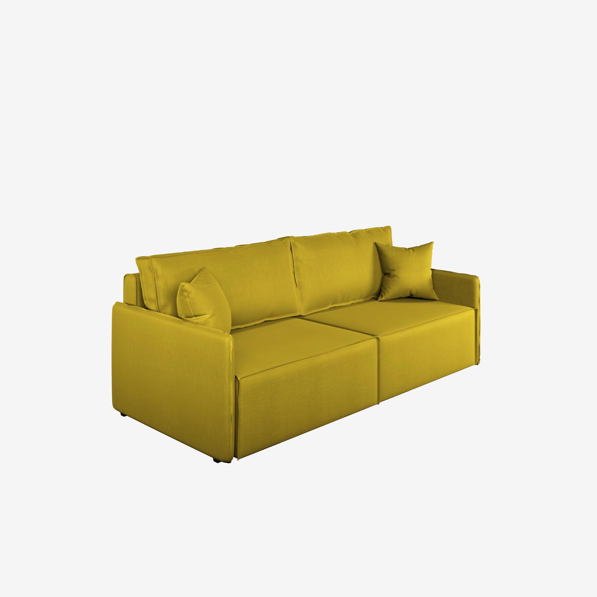 Изображение товара Диван раскладной Manons maison Hygge Slim 200x43x85 см рогожка цвет желтый