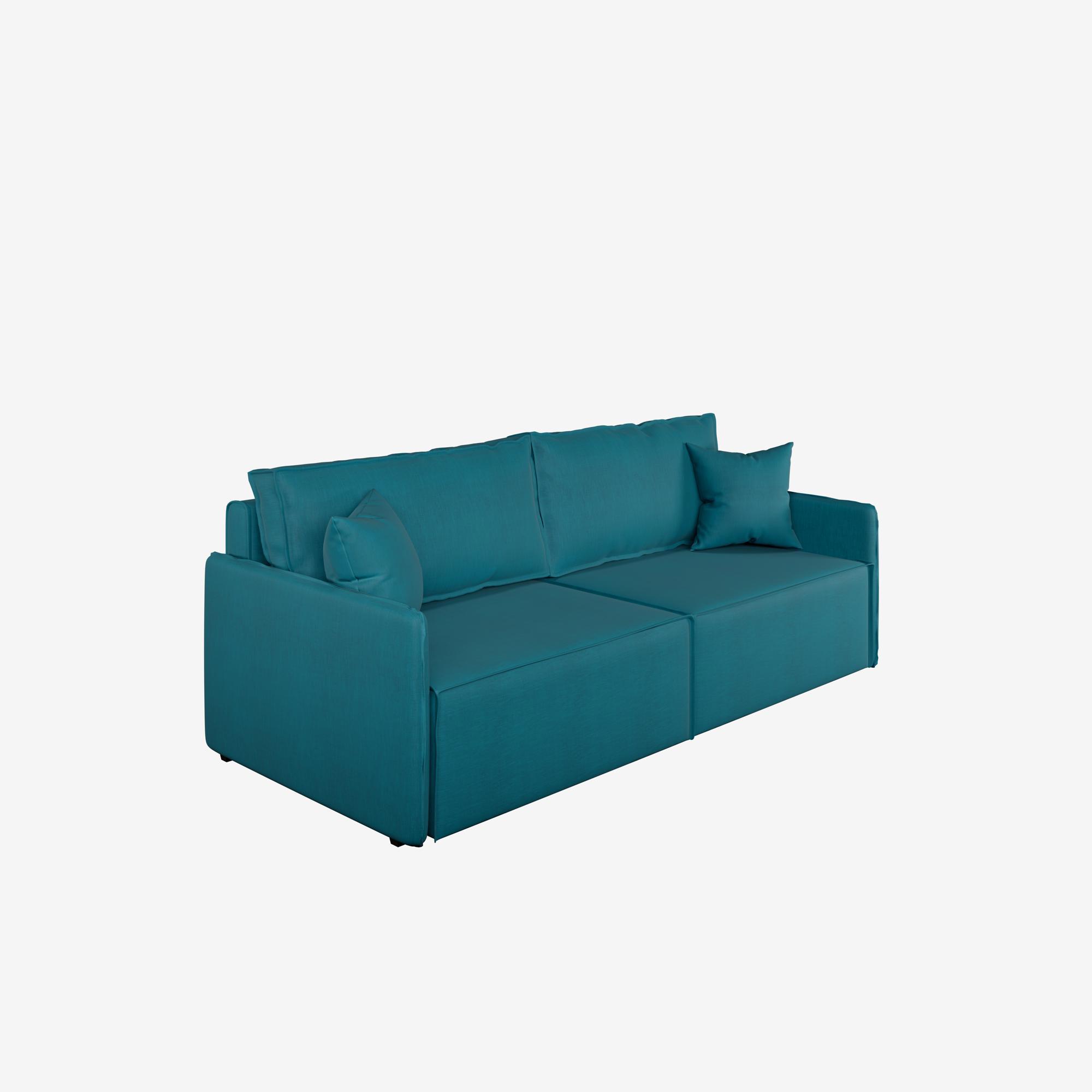 Изображение товара Диван раскладной Manons maison Hygge Slim 200x43x85 см рогожка цвет бирюзовый Изображение товара Диван раскладной Manons maison Hygge Slim 200x43x85 см рогожка цвет бирюзовый