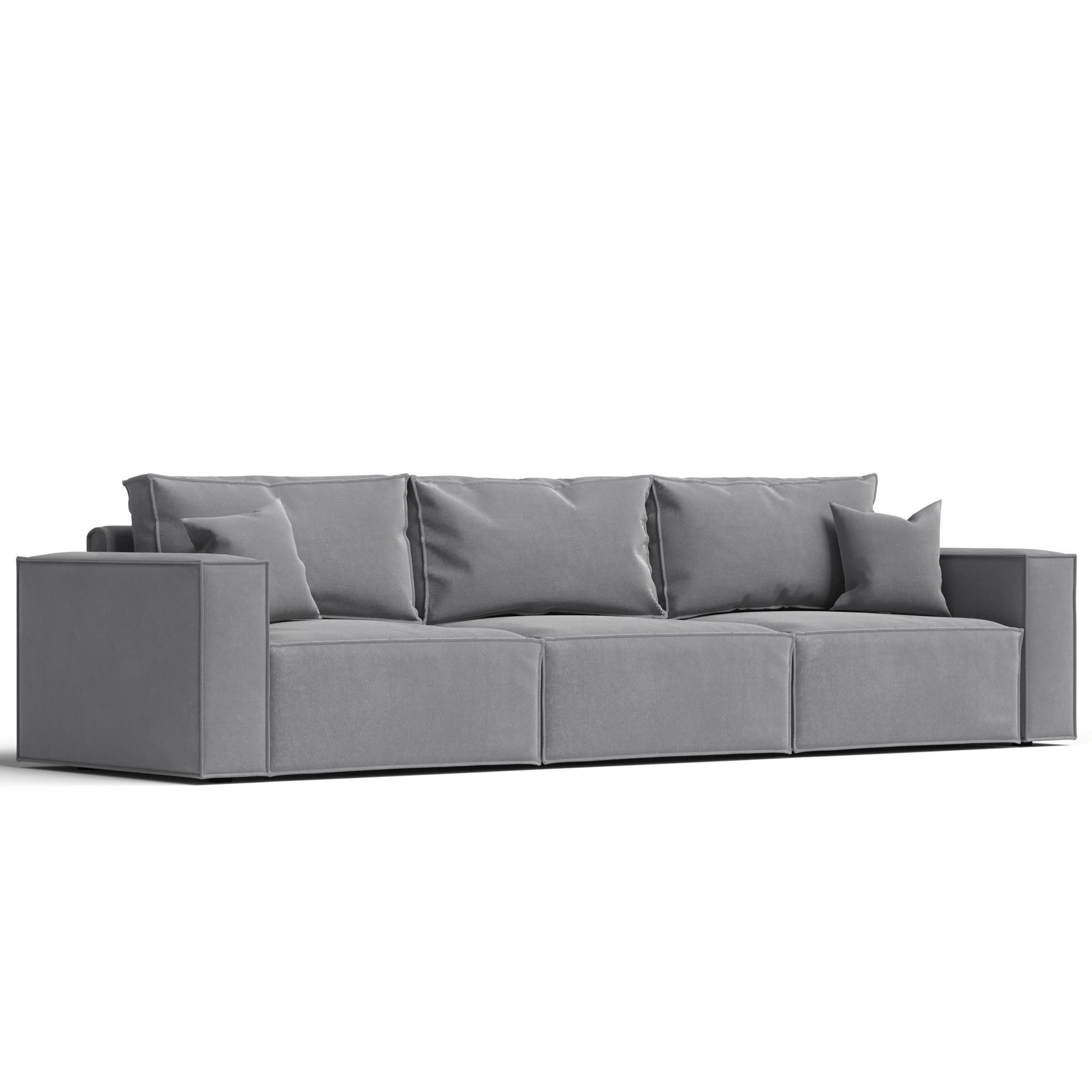 Изображение товара Диван раскладной Manons maison Hygge XL 300x43x85 см велюр цвет серый 3339-8