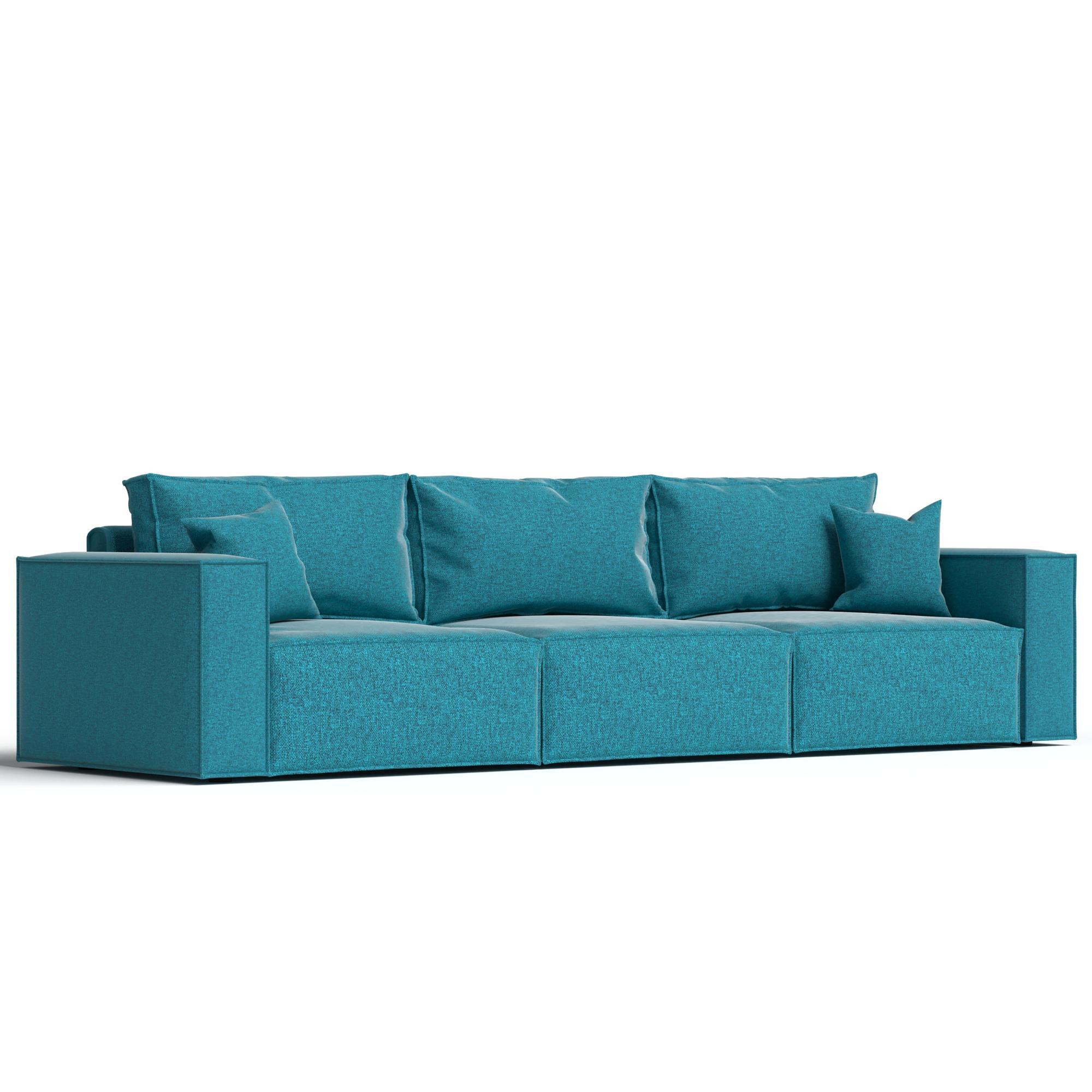 Изображение товара Диван раскладной Manons maison Hygge XL 300x43x85 см рогожка цвет бирюзовый