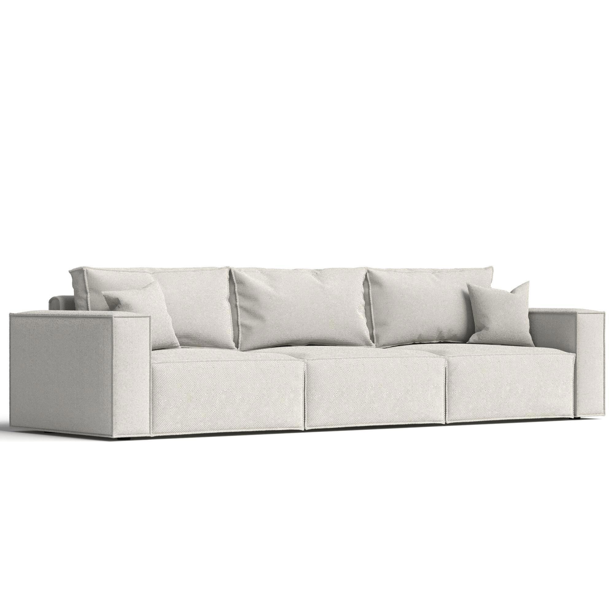 Изображение товара Диван раскладной Manons maison Hygge XL 300x43x85 см шенил цвет молочный