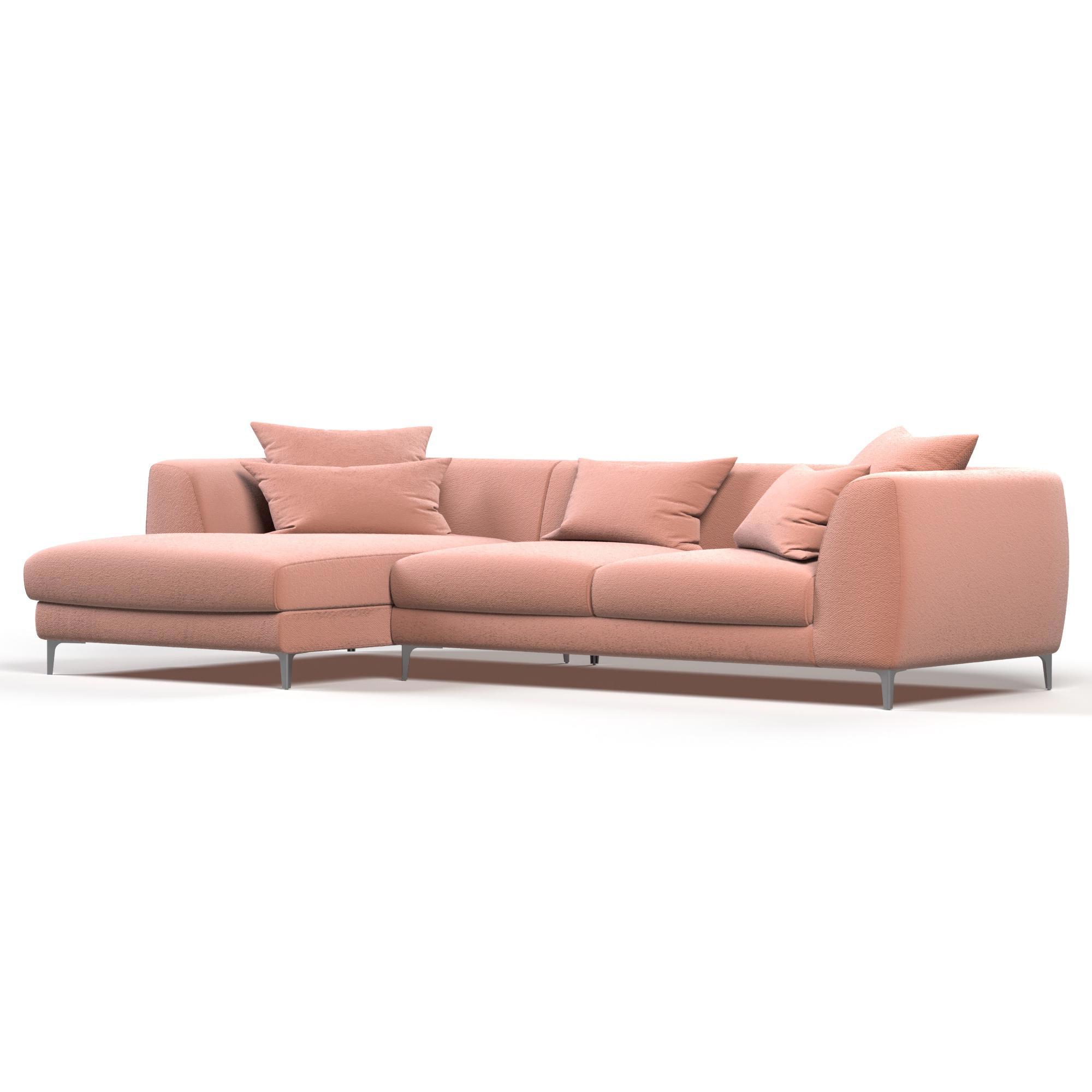 Изображение товара Диван угловой Manons maison Elegant левый 257x41x78 см рогожка цвет розово-коралловый Изображение товара Диван угловой Manons maison Elegant левый 257x41x78 см рогожка цвет розово-коралловый