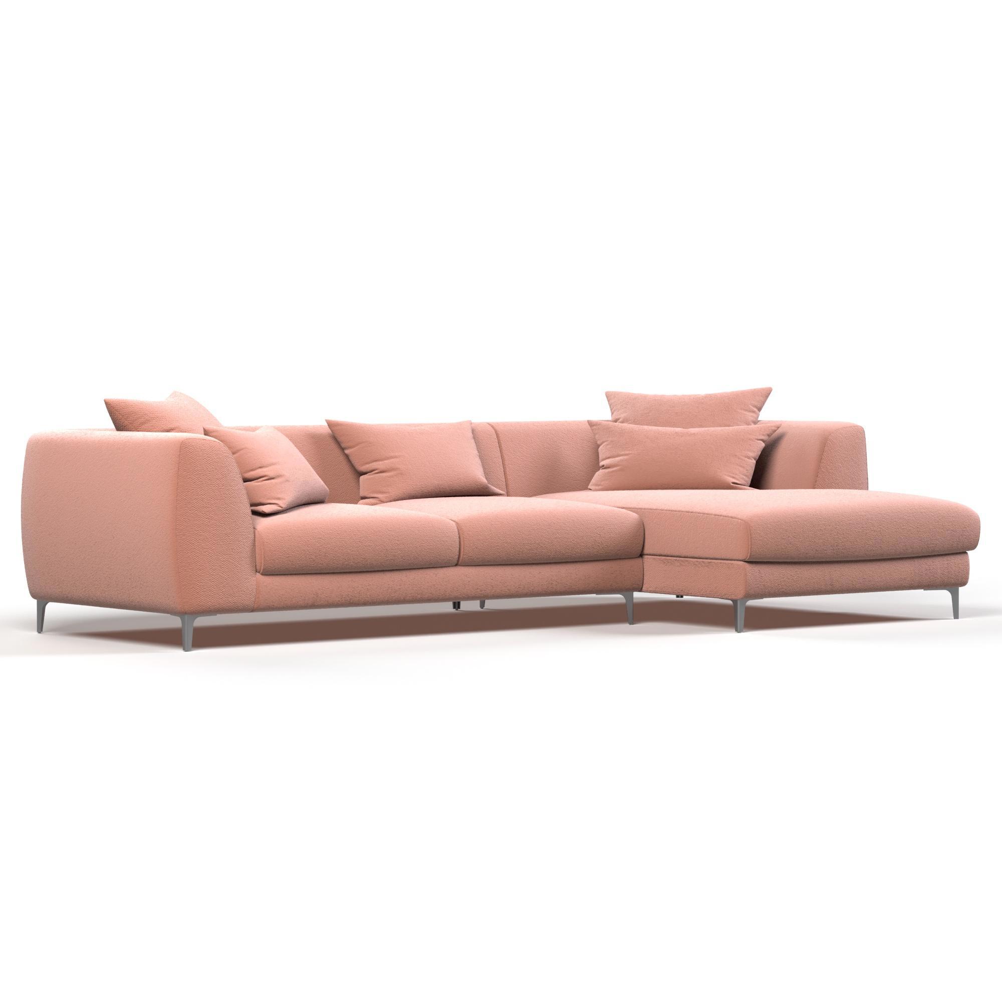 Изображение товара Диван угловой Manons maison Elegant правый 257x41x78 см рогожка цвет розово-коралловый Изображение товара Диван угловой Manons maison Elegant правый 257x41x78 см рогожка цвет розово-коралловый