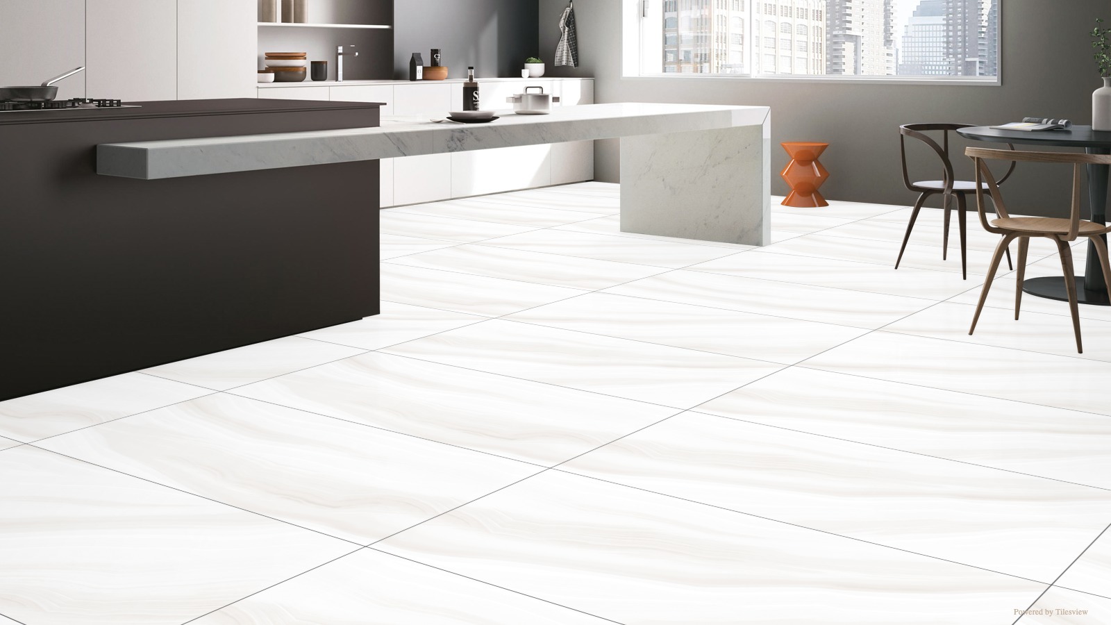 Изображение товара Керамогранит Kerald Ethipian White glossy 60x120см 1.44 м² цвет белый