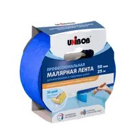 Изображение товара Малярная лента Unibob для всех поверхностей 50 мм x 25 м Изображение товара Малярная лента Unibob для всех поверхностей 50 мм x 25 м