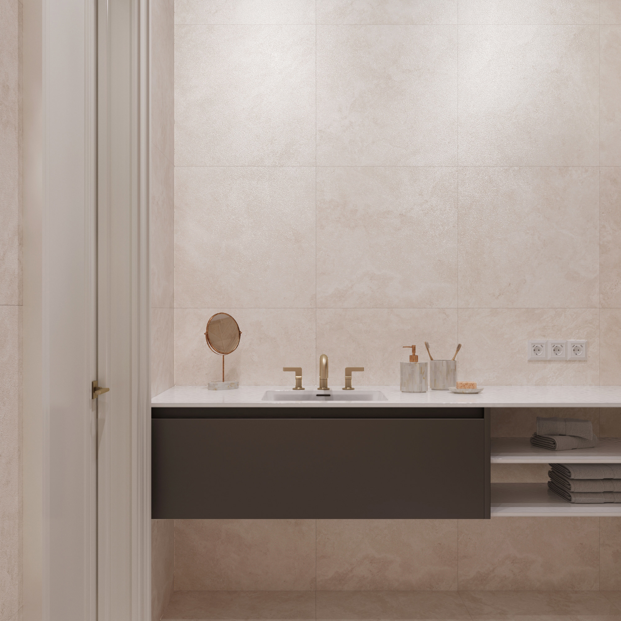 Изображение товара Керамогранит Arcadia Ceramica Аравак Вайт RT6009-B 60x60 см цвет светло-бежевый