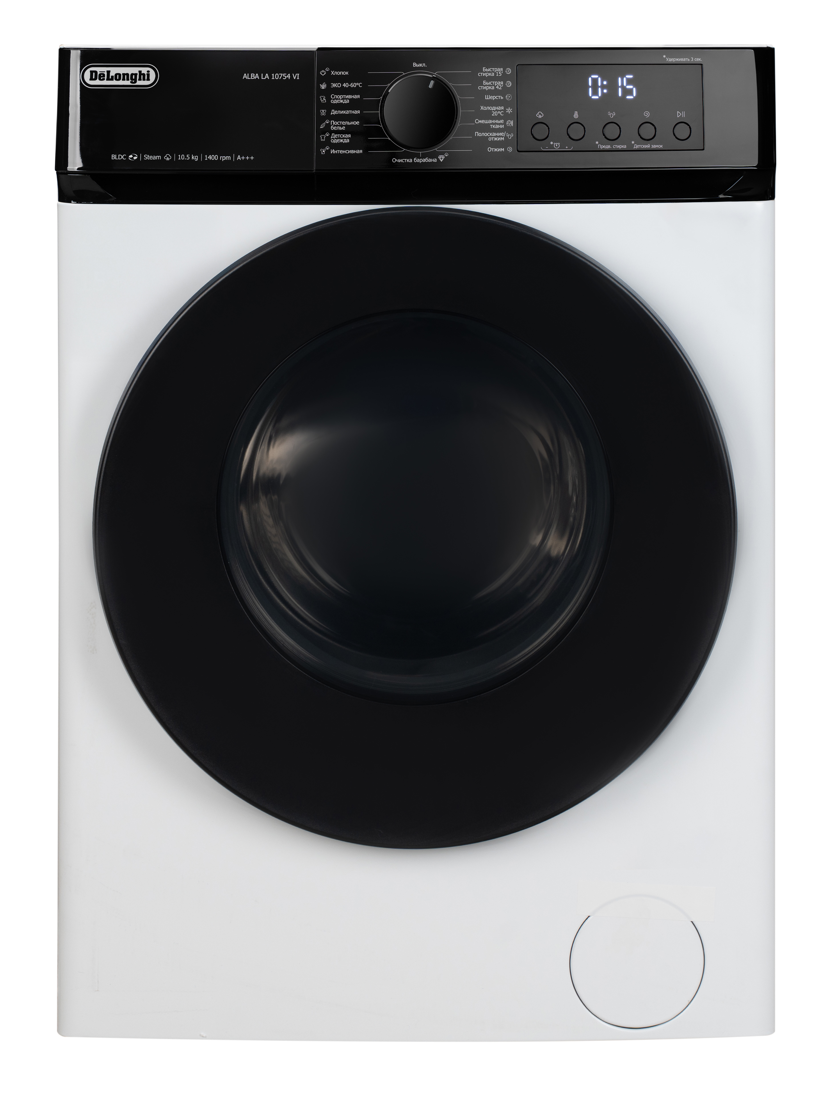 Изображение товара Отдельно стоящая стиральная машина Delonghi Alba La 10754 Vi 59.5x85x60 см 10.5 кг цвет белый Изображение товара Отдельно стоящая стиральная машина Delonghi Alba La 10754 Vi 59.5x85x60 см 10.5 кг цвет белый