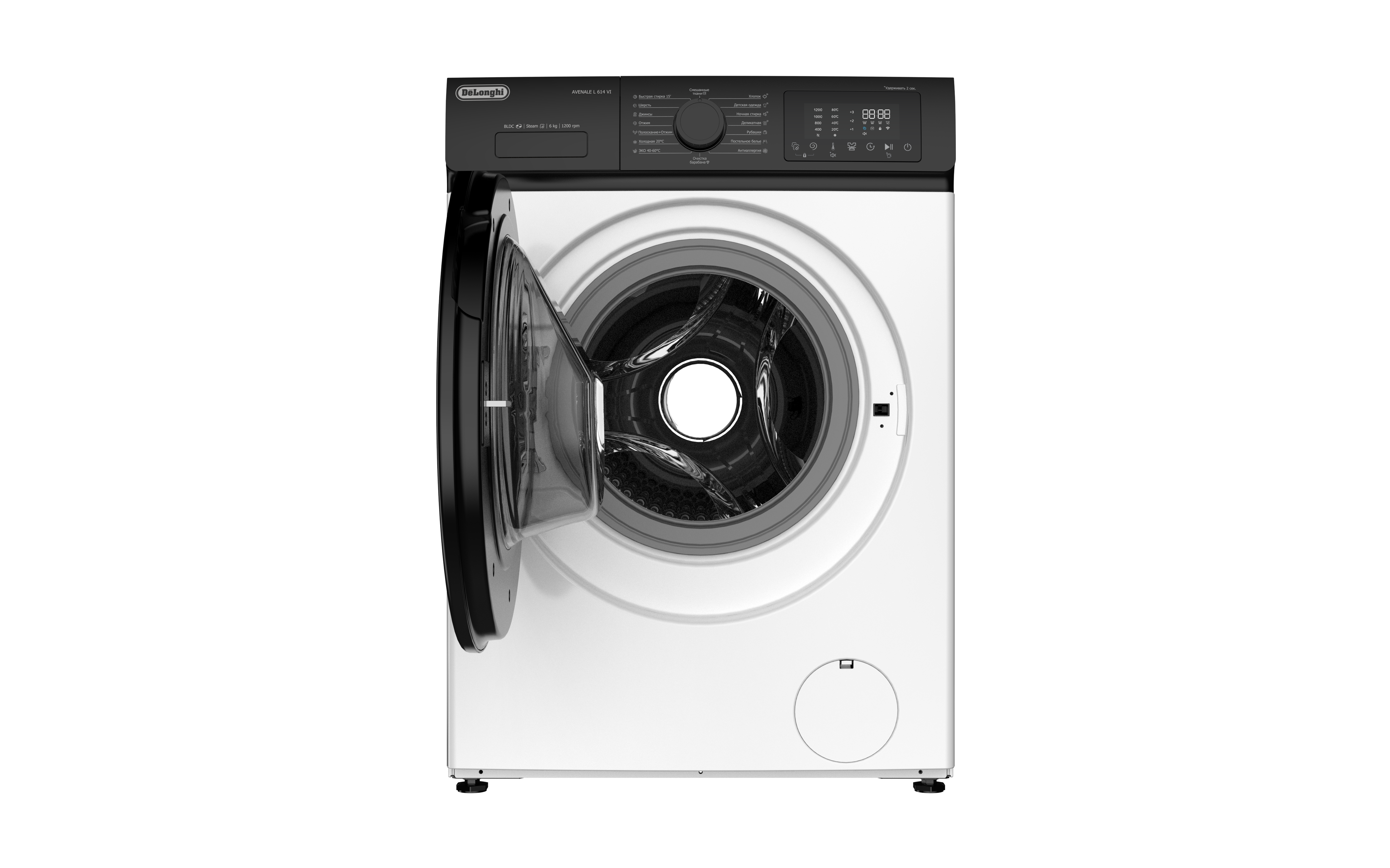 Изображение товара Отдельно стоящая стиральная машина Delonghi Avenale L 614 Vi 59.8x84.5x44.5 см 6 кг цвет белый Изображение товара Отдельно стоящая стиральная машина Delonghi Avenale L 614 Vi 59.8x84.5x44.5 см 6 кг цвет белый