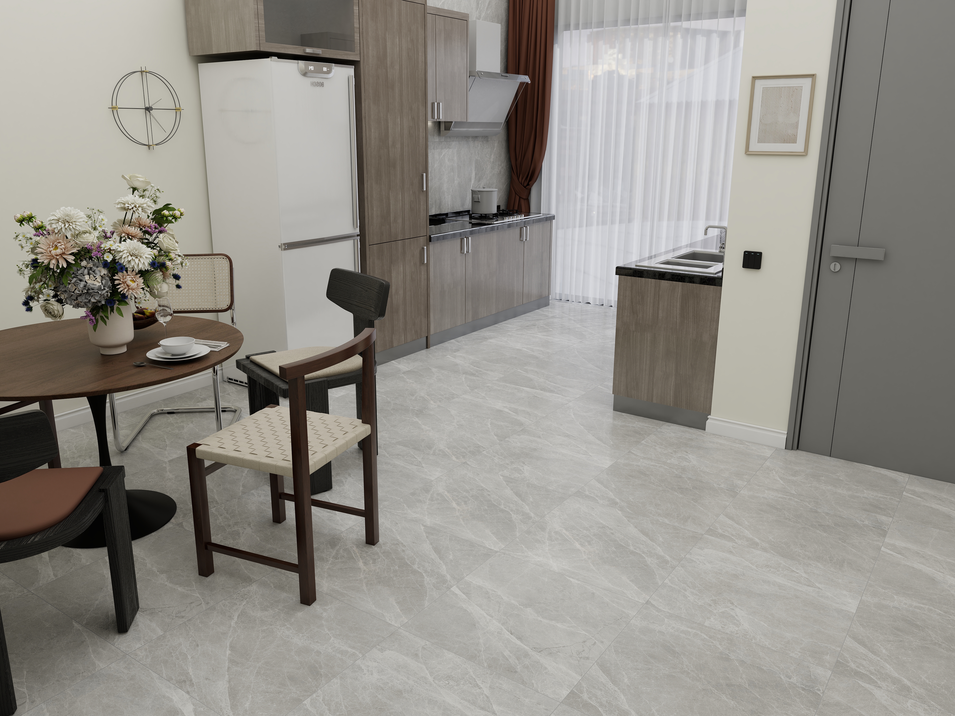 Изображение товара Керамогранит LMN Tile Korven Teravio 60x60 см 0.36 м² цвет серый