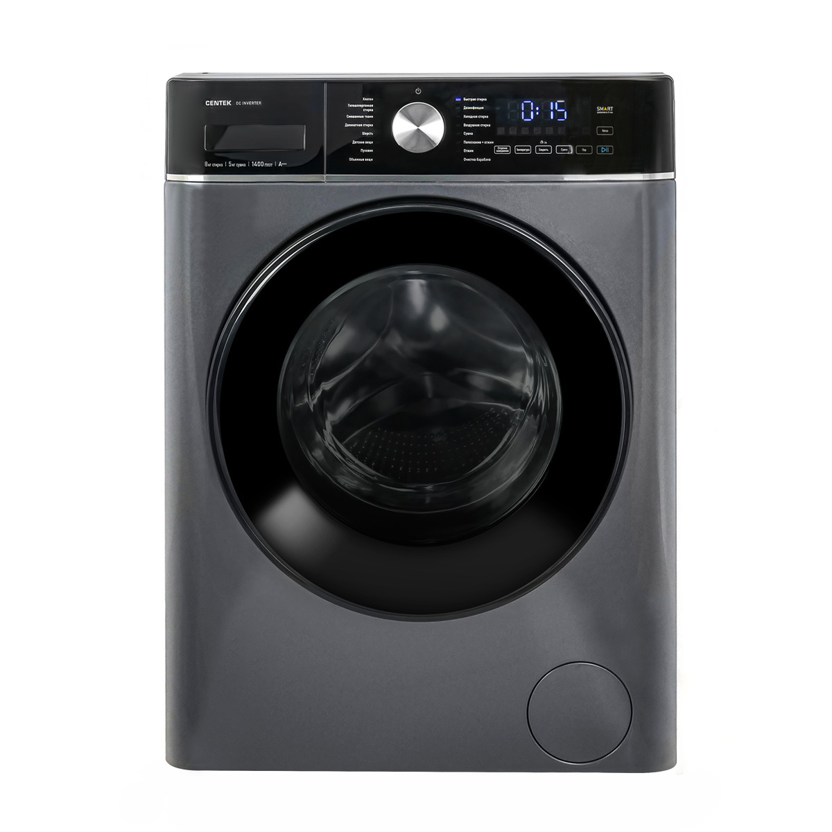 Изображение товара Стиральная машина Centek Ct-1956 60x85x52 см 8 кг цвет серый