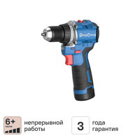 Изображение товара Дрель-шуруповерт Dongcheng DCJZ1250 12 В Бесщеточная, 2×2 Ач, 10 мм патрон Изображение товара Дрель-шуруповерт Dongcheng DCJZ1250 12 В Бесщеточная, 2×2 Ач, 10 мм патрон