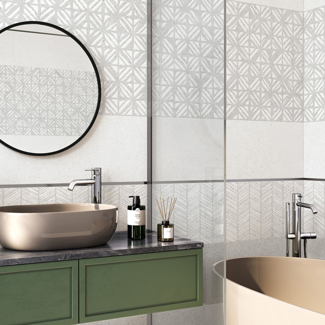 Изображение товара Настенная плитка Alma ceramica Амарант TWU3090AMT70R 30x90см цвет белый