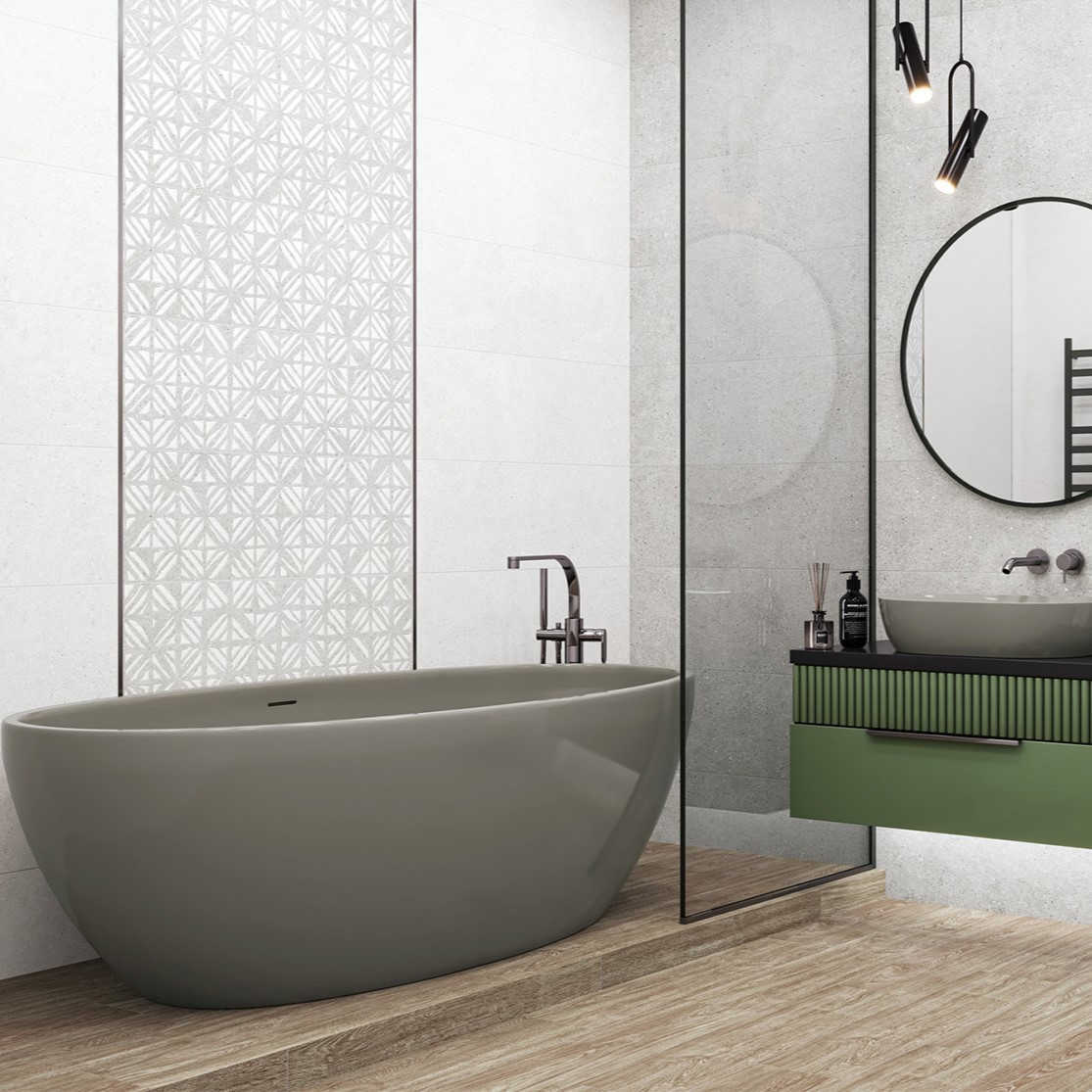 Изображение товара Настенная плитка Alma ceramica Амарант TWU3090AMT27R 30x90см цвет серый Изображение товара Настенная плитка Alma ceramica Амарант TWU3090AMT27R 30x90см цвет серый