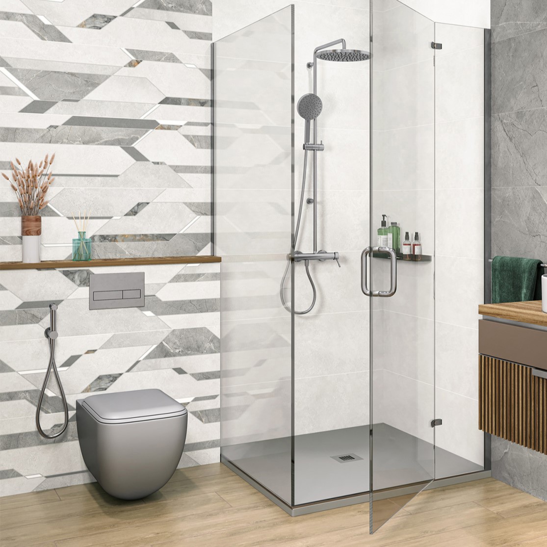 Изображение товара Настенная плитка Alma ceramica Ангола TWU3090ATU17R 30x90см цвет многоцветный