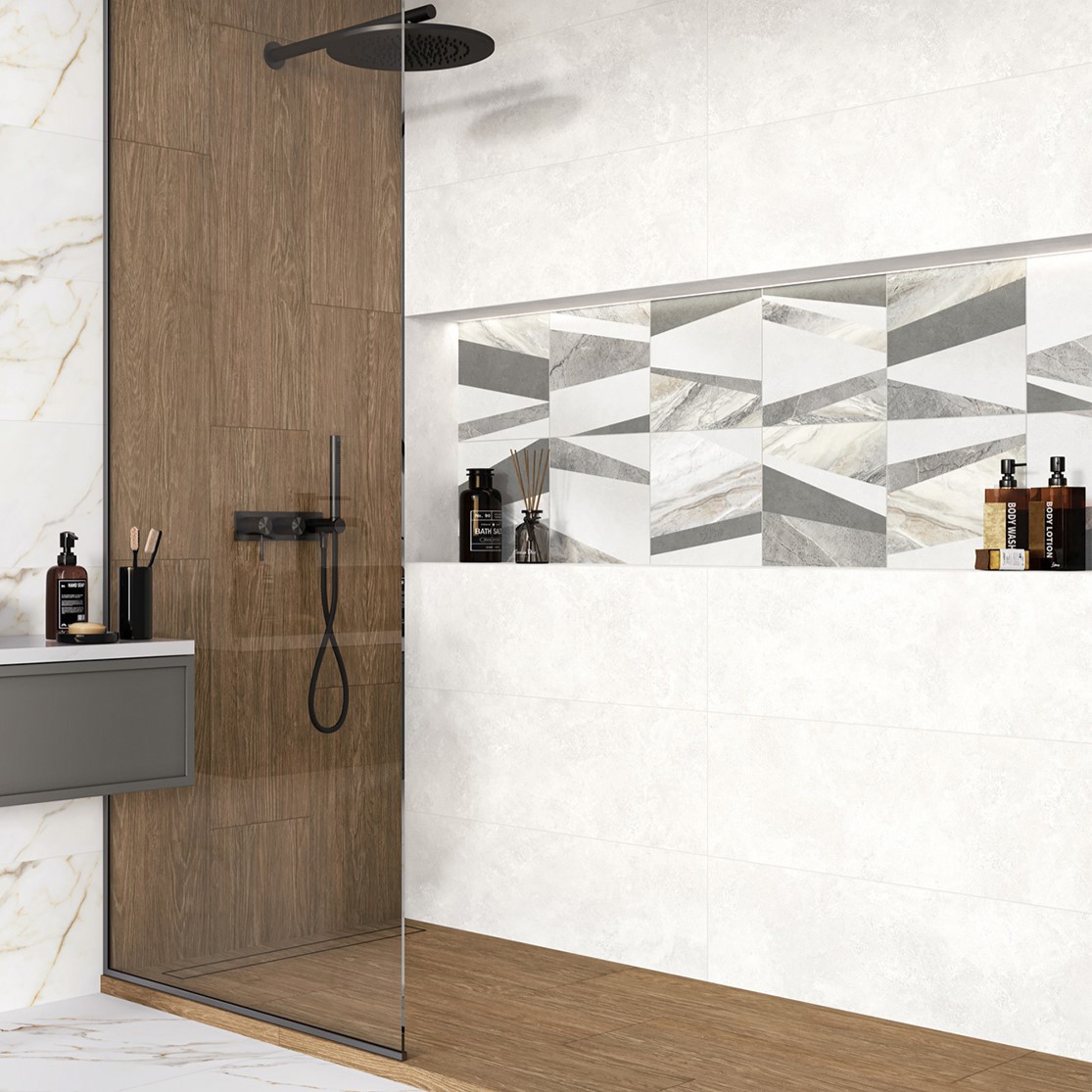 Изображение товара Настенная плитка Alma ceramica Ангола TWU3090ATU27R 30x90см цвет многоцветный