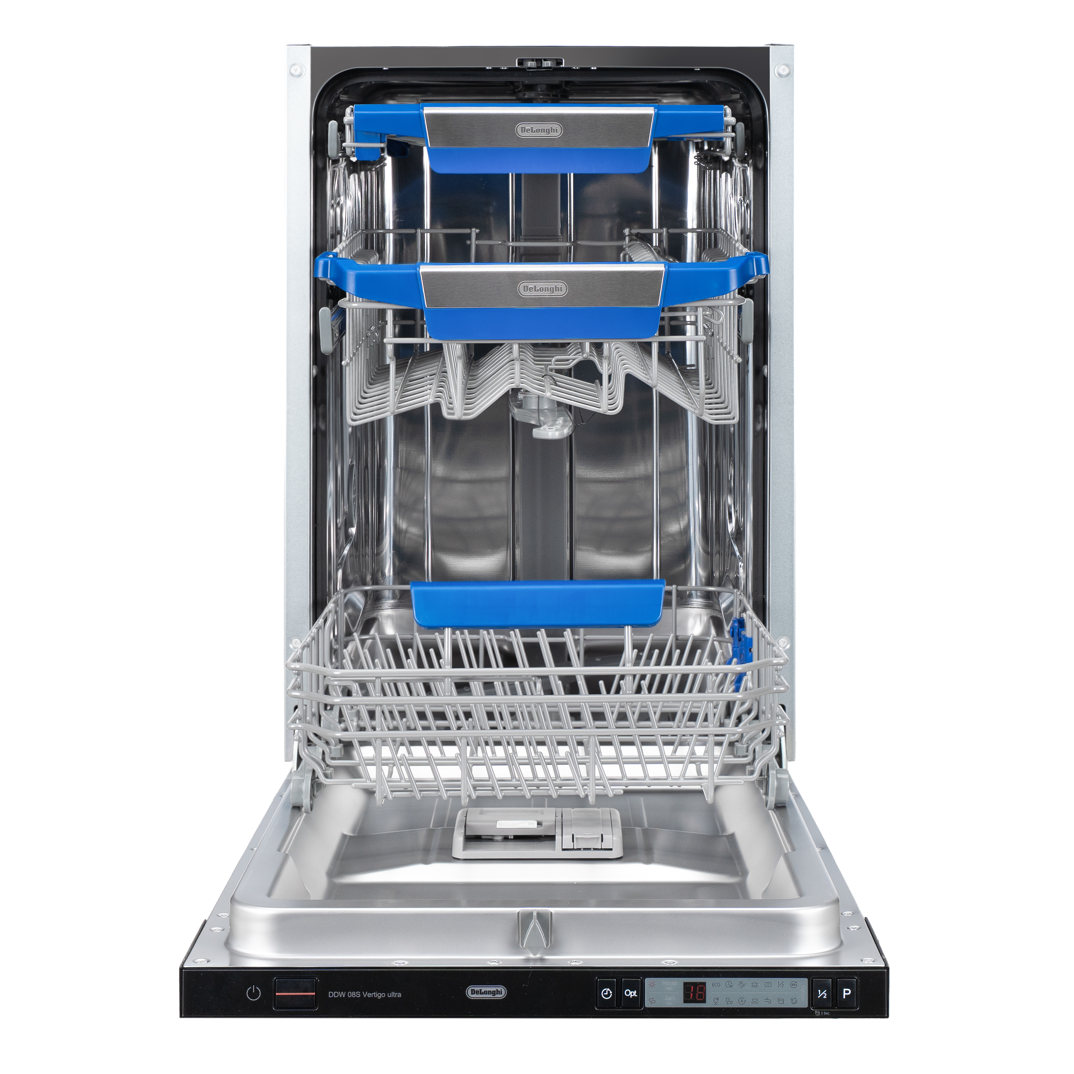 Изображение товара Встраиваемая посудомоечная машина Delonghi ddw 08S Vertigo ultra 44.8 см 8 программ цвет серебро