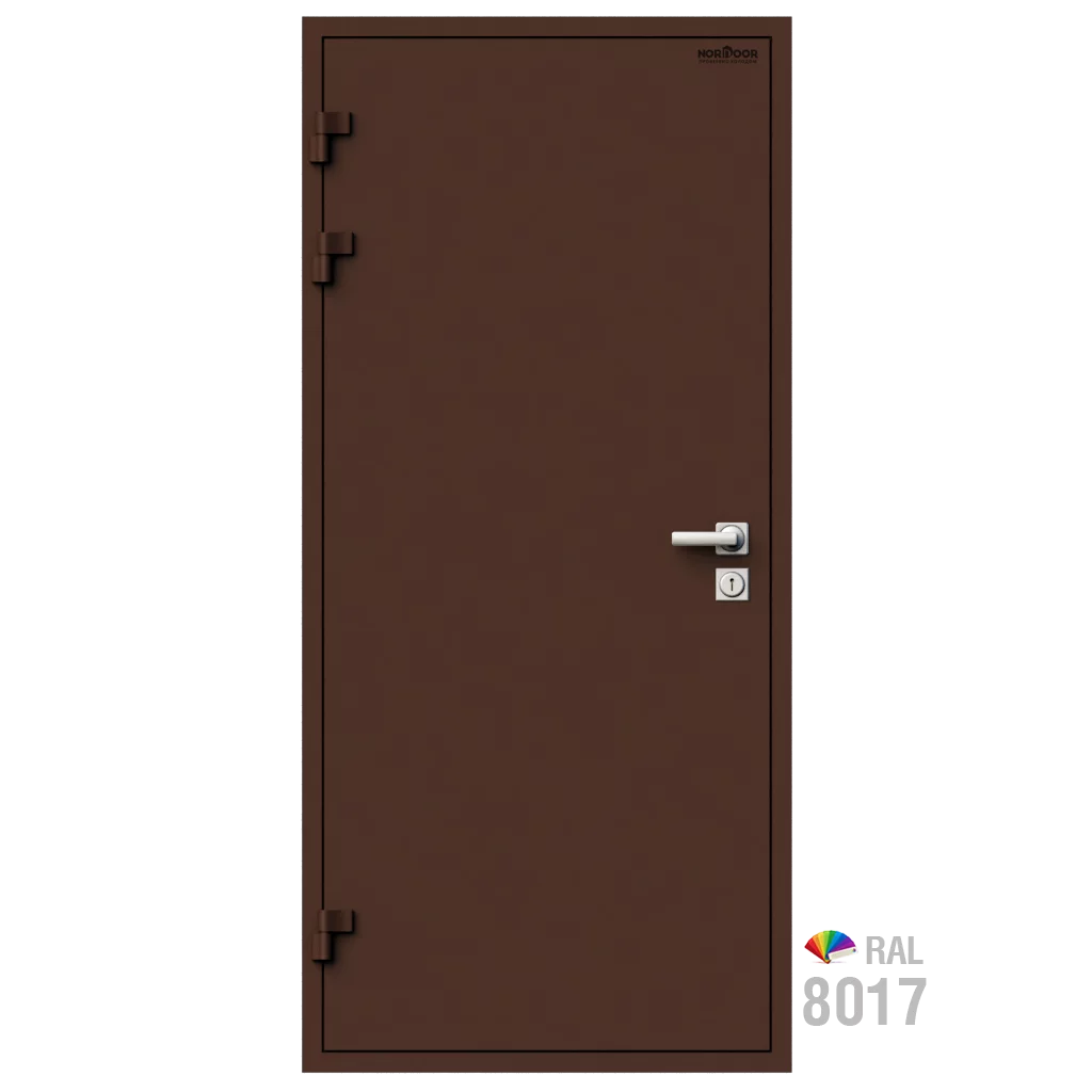 Изображение товара Входная утепленная дверь из дерева для коттеджа Norddoor ND0001 207x96см левый цвет коричневый RAL 8017