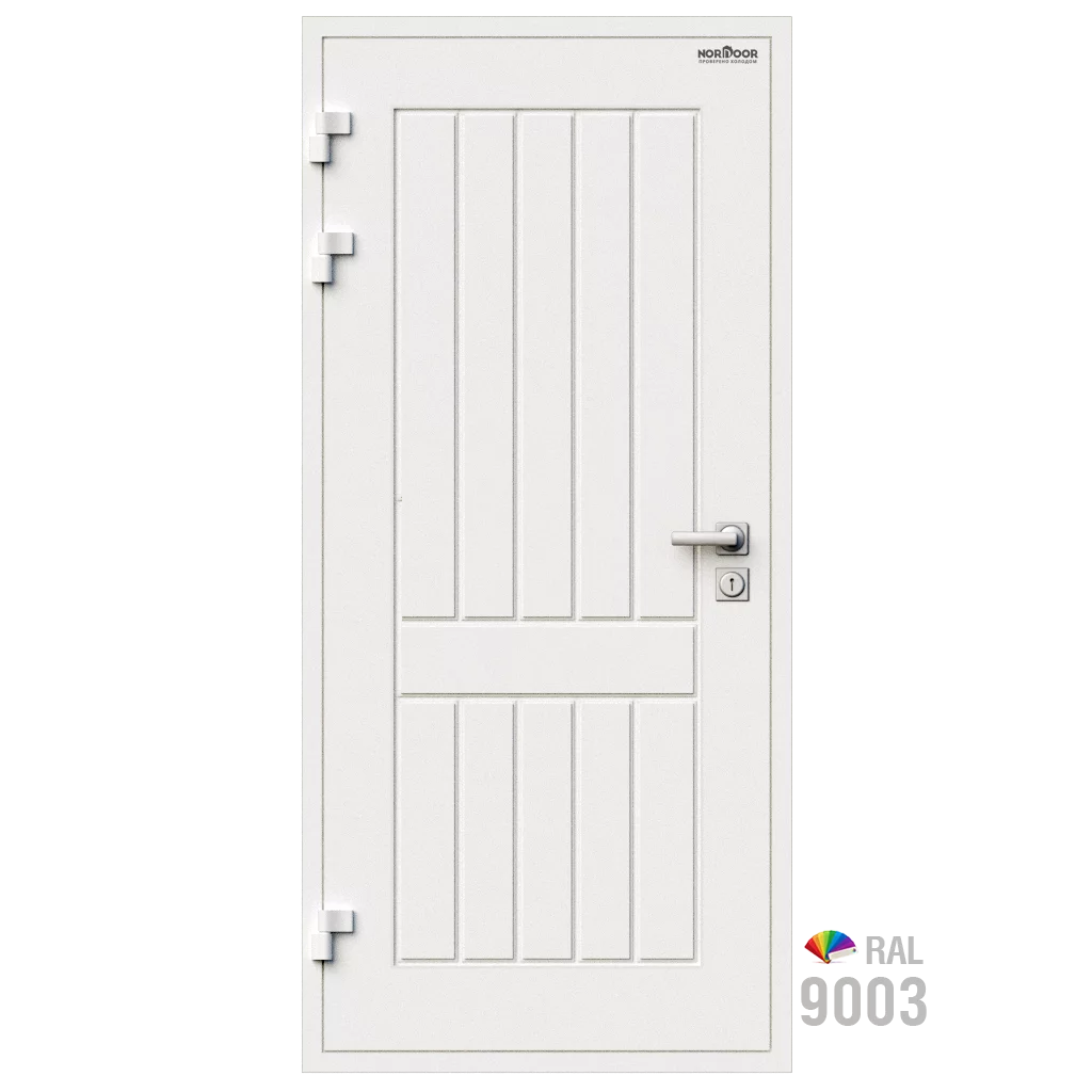 Изображение товара Входная утепленная дверь Norddoor ND2003 207x86см левый белый RAL 9003 Изображение товара Входная утепленная дверь Norddoor ND2003 207x86см левый белый RAL 9003