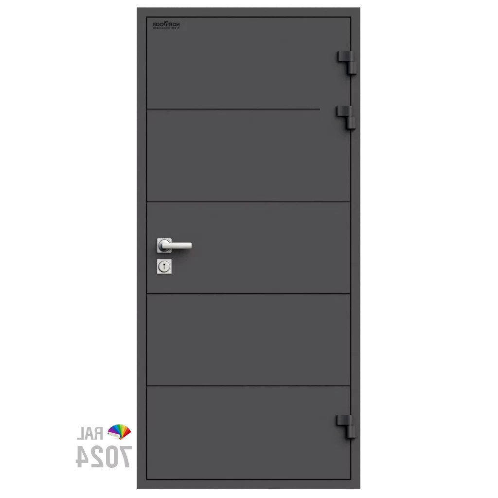 Изображение товара Входная утепленная дверь Norddoor ND1002 с классом взломостойкости 4, правый тип, серый RAL 7024, т