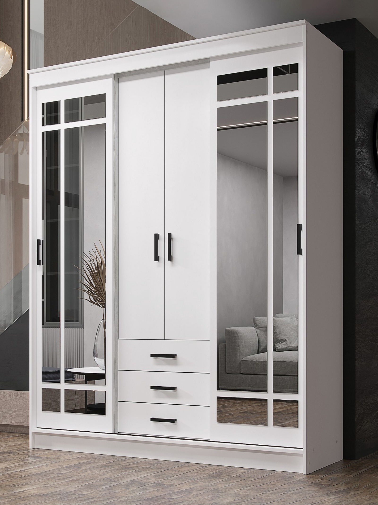 Изображение товара Шкаф-купе Клик Мебель Николь 170x220x58 см ЛДСП цвет белый