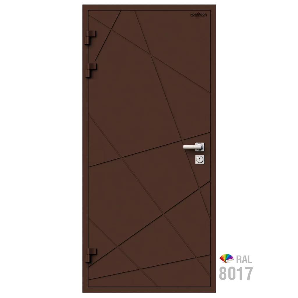 Изображение товара Входная утепленная дверь из дерева для коттеджа Norddoor ND3009 227x86см левый коричневый RAL8017