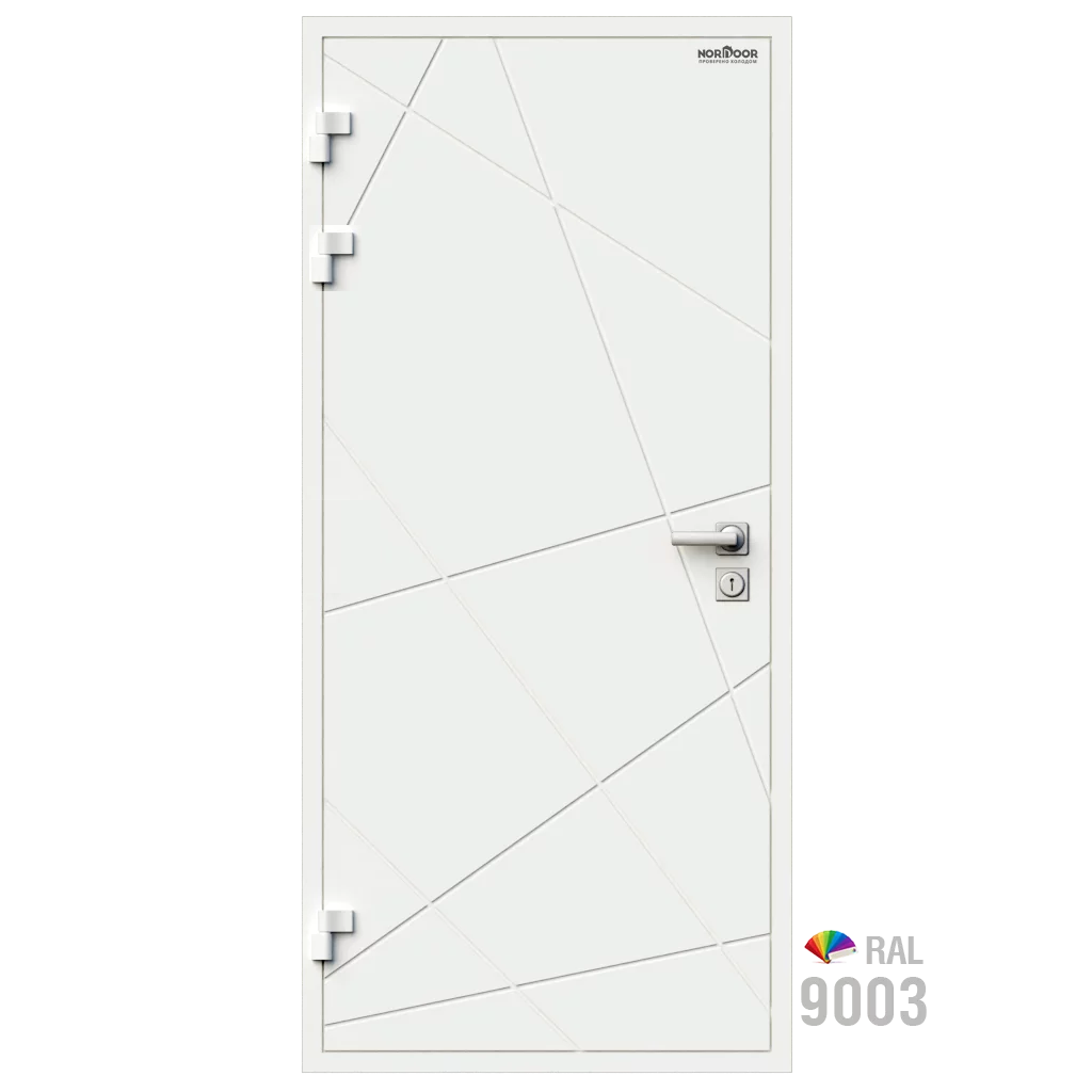Изображение товара Входная утепленная дверь Norddoor ND3009 227x86см левый белый RAL9003 Изображение товара Входная утепленная дверь Norddoor ND3009 227x86см левый белый RAL9003