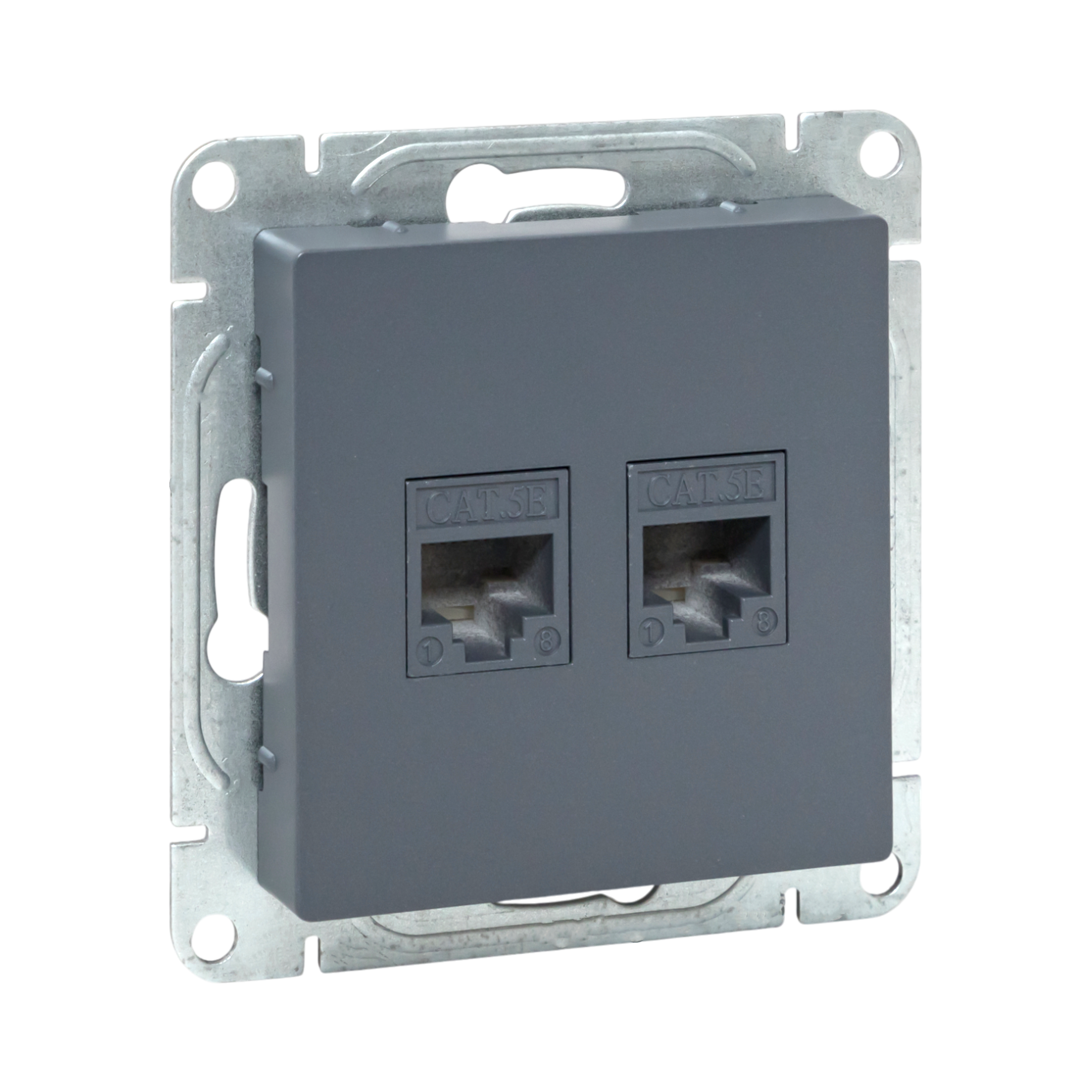 Изображение товара Розетка RJ45 встраиваемая Ekf цвет серый UP1-SOG-2RJ45-5