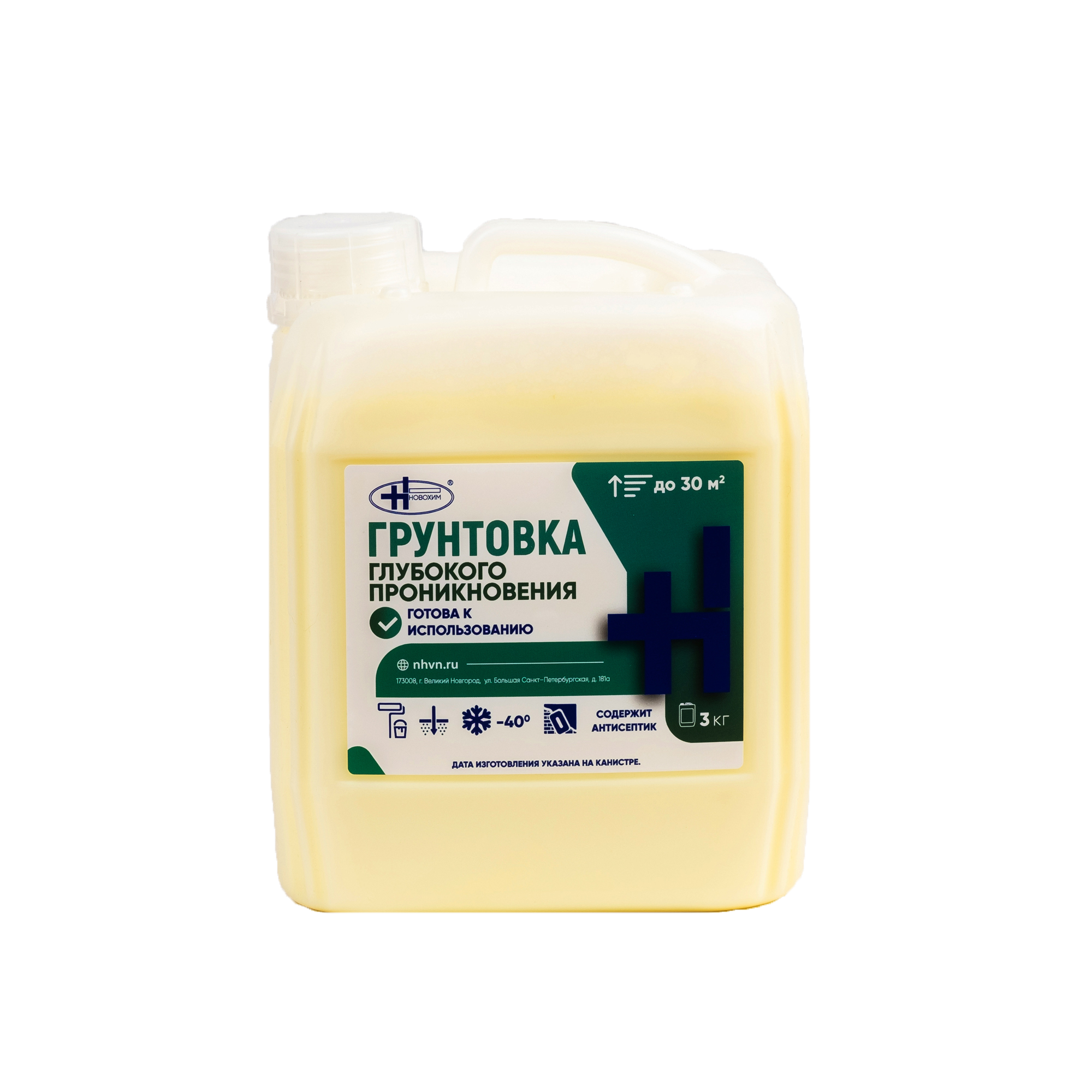 Изображение товара Грунтовка глубокого проникновения Новохим цвет белый 3 л Изображение товара Грунтовка глубокого проникновения Новохим цвет белый 3 л