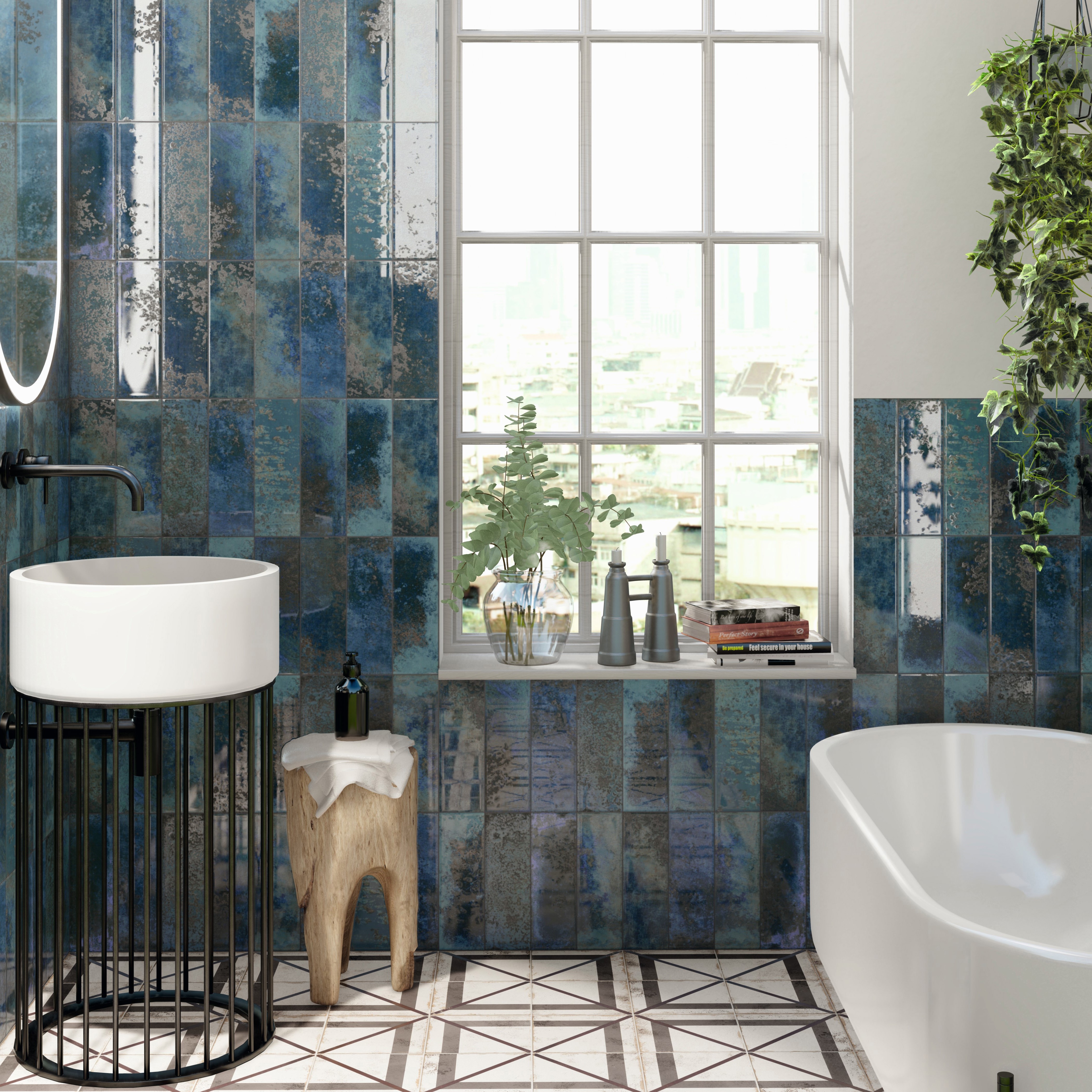 Изображение товара Керамическая плитка Mainzu Bellagio Blu 10x30см 1.02 м² цвет синий