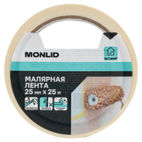 Изображение товара Малярная лента MONLID 25 мм x 25 м для аккуратных ремонтных работ