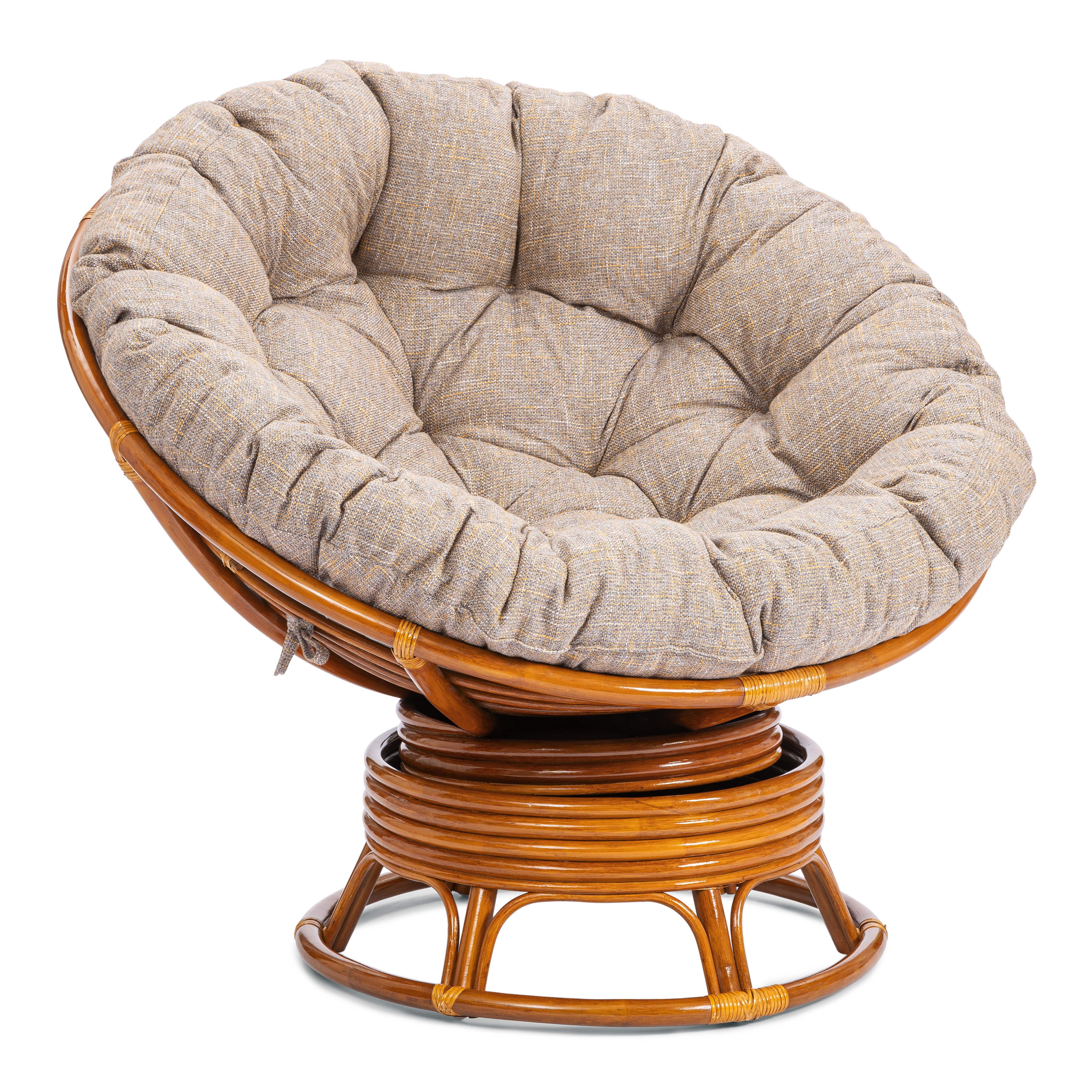 Изображение товара Садовое кресло-качалка с подушкой Tetchair 25874 115x101x104 см натуральный ротанг бежевый