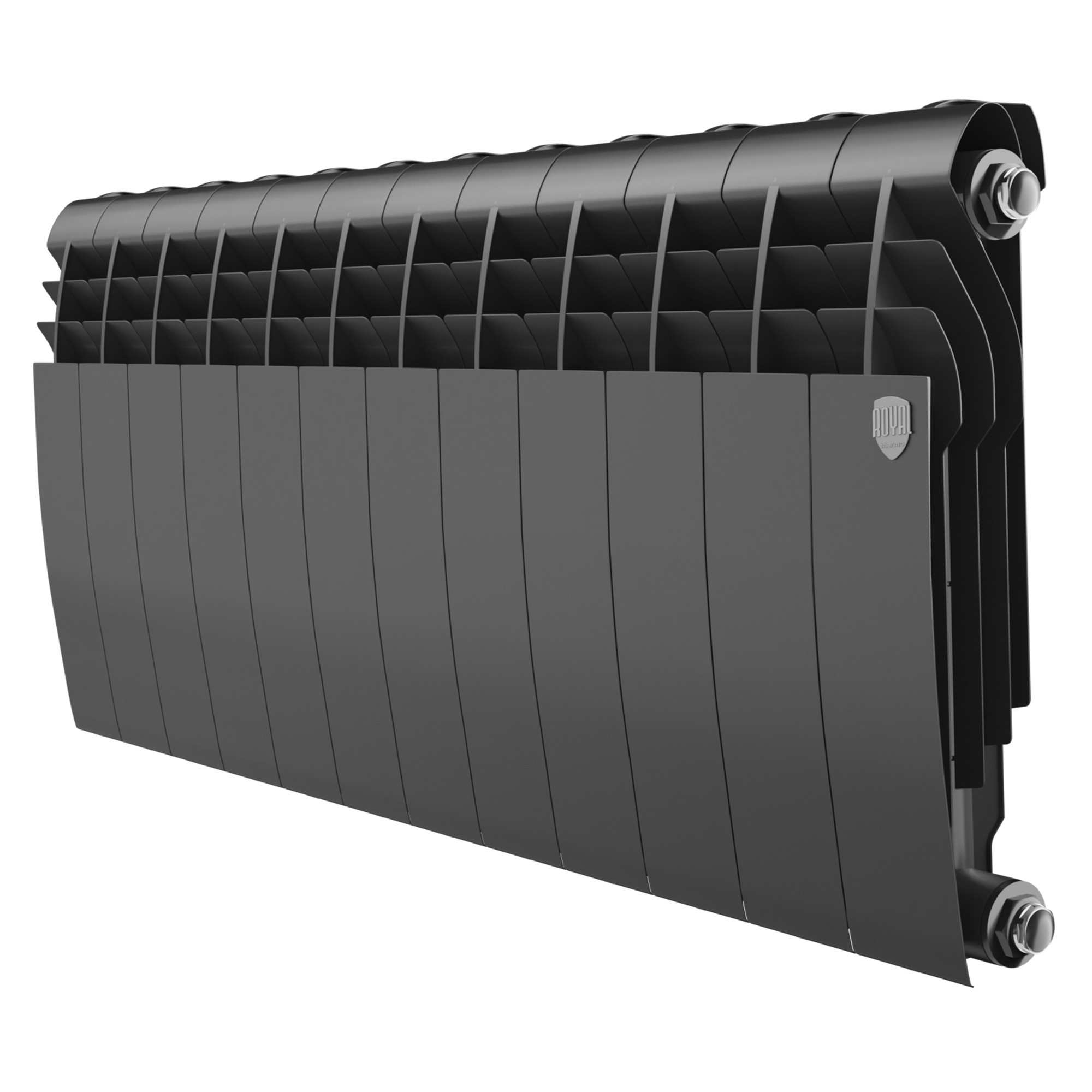 Изображение товара Радиатор секционный Royal Thermo BiLiner B 350/87 12 секций боковое подключение биметалл черный