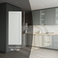 Изображение товара Фасад кухонного шкафа Кинель 39.7x102.1 см KONSENSA массив дерева цвет серо-зеленый Изображение товара Фасад кухонного шкафа Кинель 39.7x102.1 см KONSENSA массив дерева цвет серо-зеленый