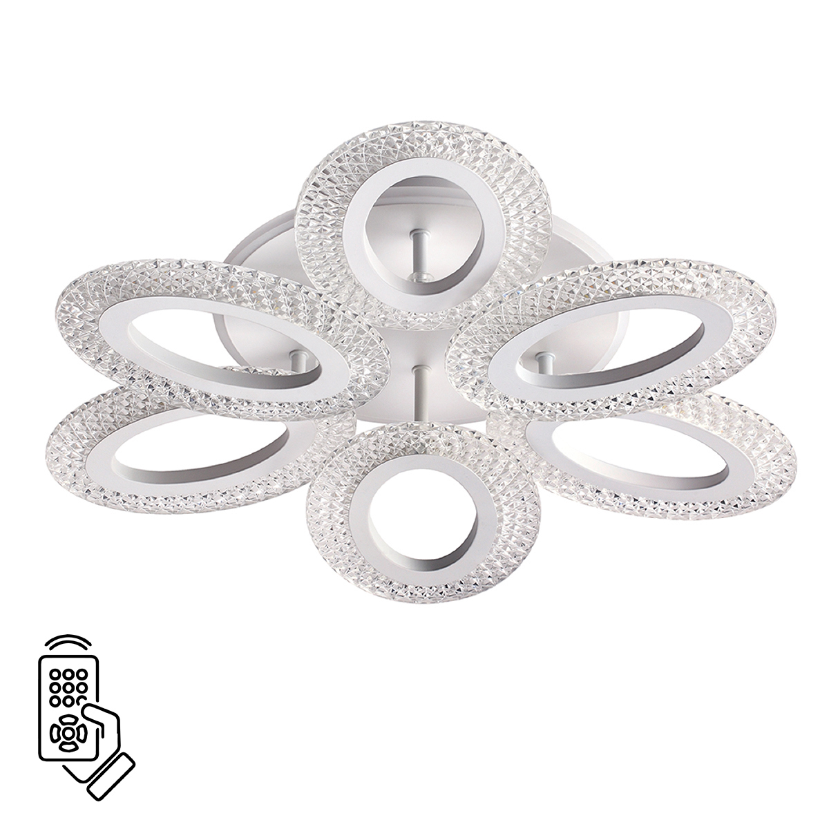 Изображение товара Люстра потолочная светодиодная Lumion Ledio 8018/60cl 12 м² нейтральный белый свет цвет белый Изображение товара Люстра потолочная светодиодная Lumion Ledio 8018/60cl 12 м² нейтральный белый свет цвет белый
