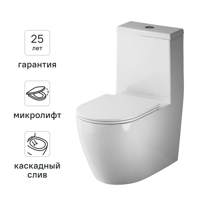 Изображение товара Безободковый унитаз AM.PM Pride с двойным смывом и современной конструкцией Изображение товара Безободковый унитаз AM.PM Pride с двойным смывом и современной конструкцией