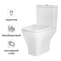 Изображение товара Унитаз-компакт AM.PM Struktura Flash Clean универсальный выпуск двойной слив цвет белый Изображение товара Унитаз-компакт AM.PM Struktura Flash Clean универсальный выпуск двойной слив цвет белый