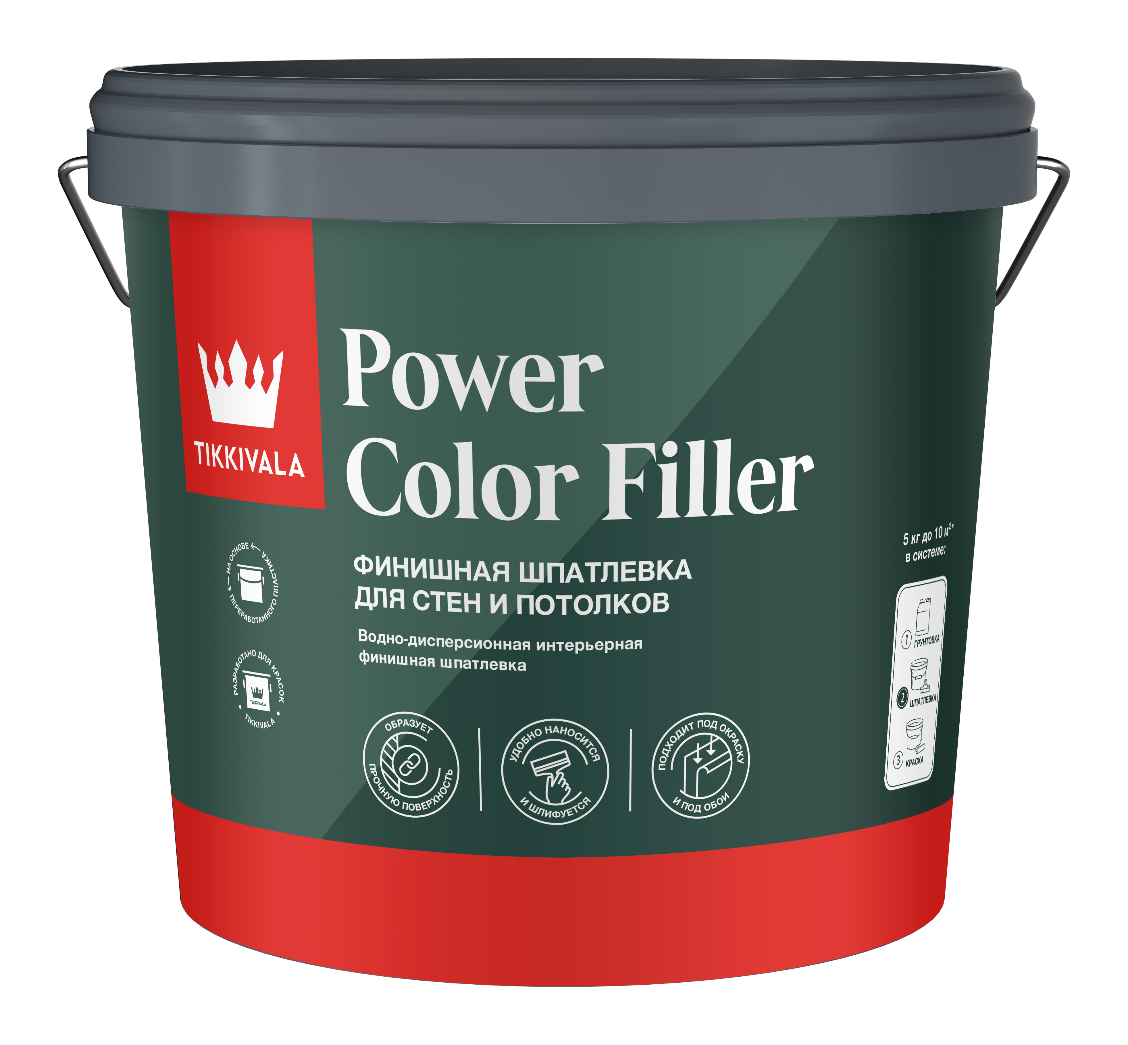 Изображение товара Шпаклевка латексная финишная Tikkivala Power Color Filler 5 кг Изображение товара Шпаклевка латексная финишная Tikkivala Power Color Filler 5 кг