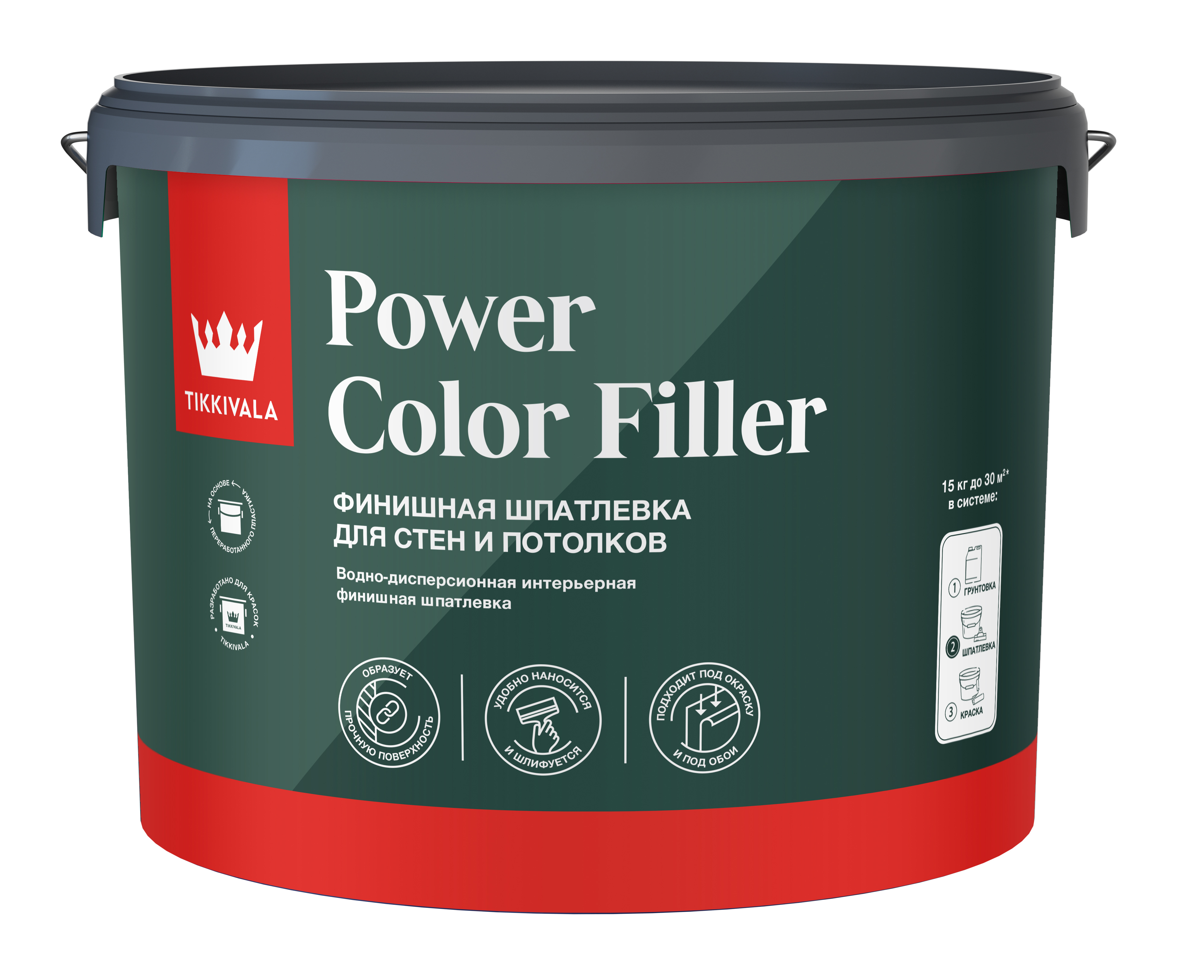 Изображение товара Шпаклевка латексная финишная Tikkivala Power Color Filler 15 кг Изображение товара Шпаклевка латексная финишная Tikkivala Power Color Filler 15 кг