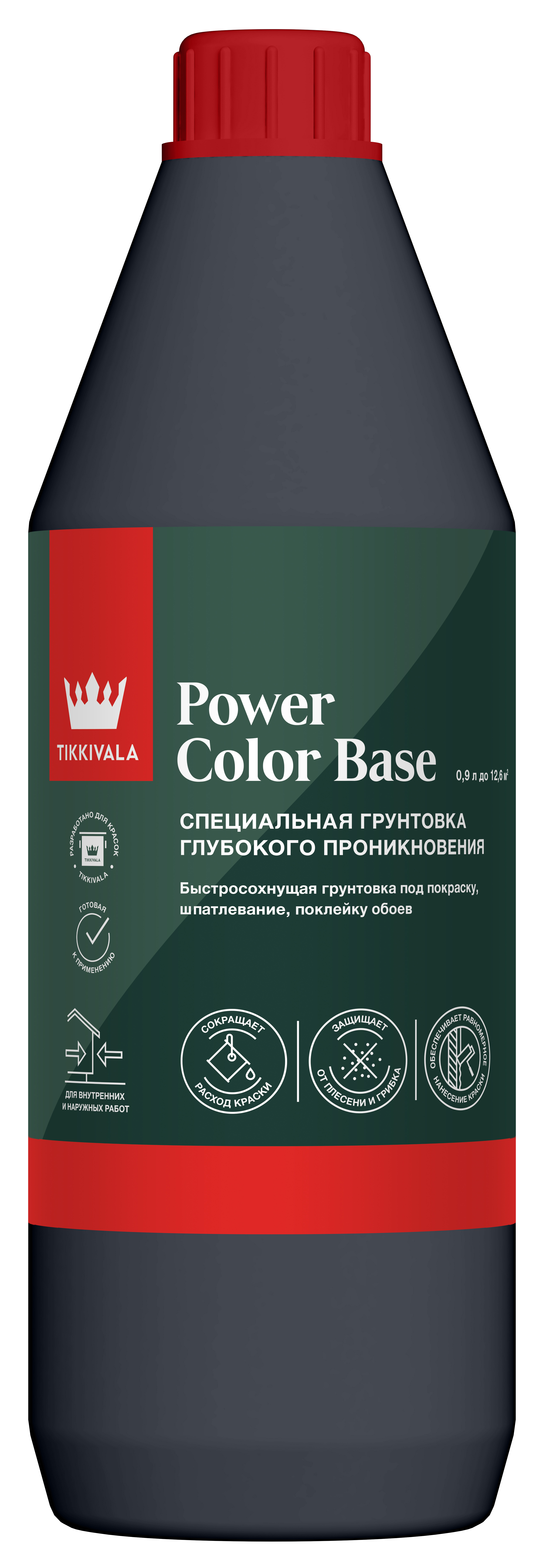 Изображение товара Грунтовка для сухих помещений Tikkivala Power Color Base прозрачная 0.9 л
