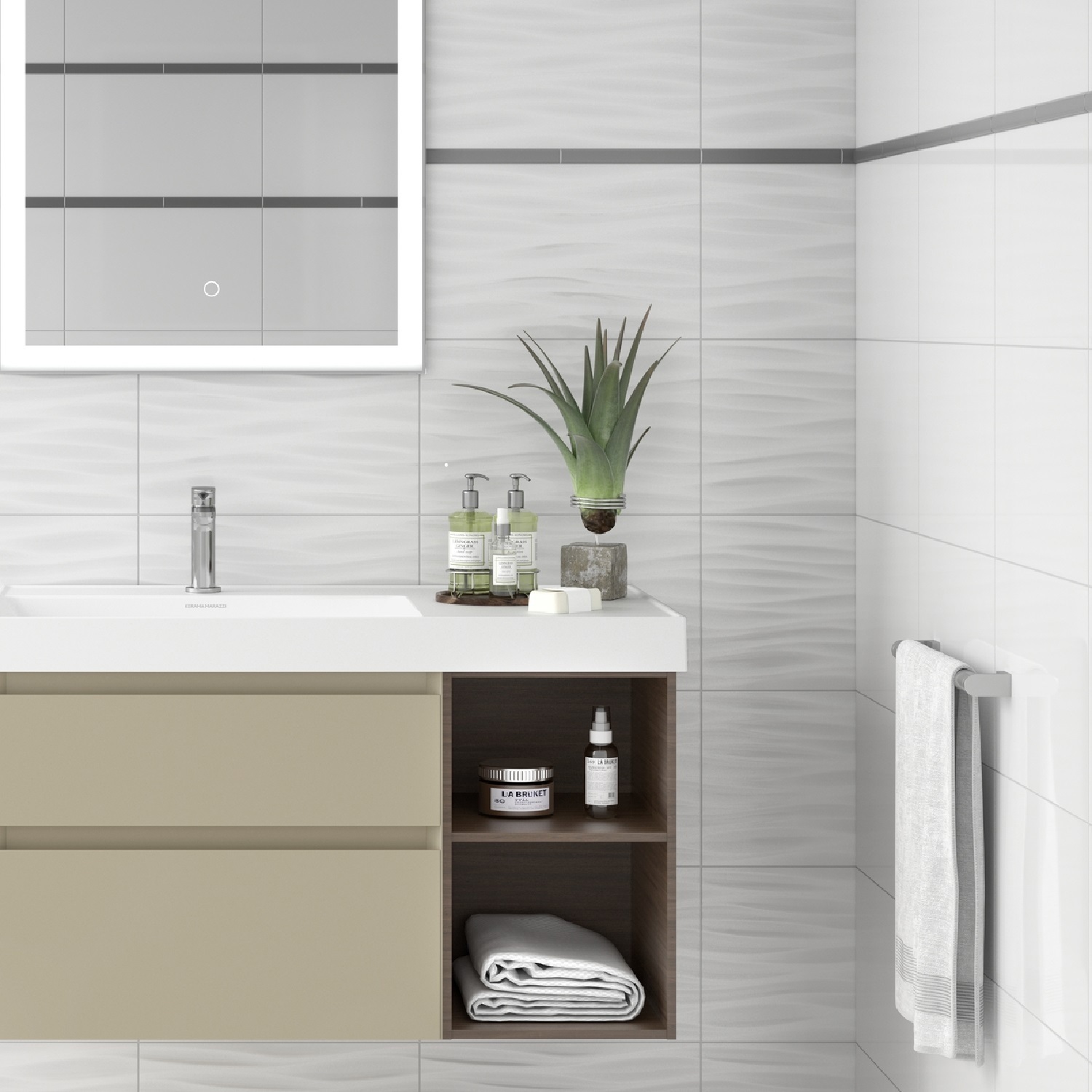Изображение товара Плитка настенная KREAFORTA Вега 25x40 см 1.1 м² глянцевая цвет белый