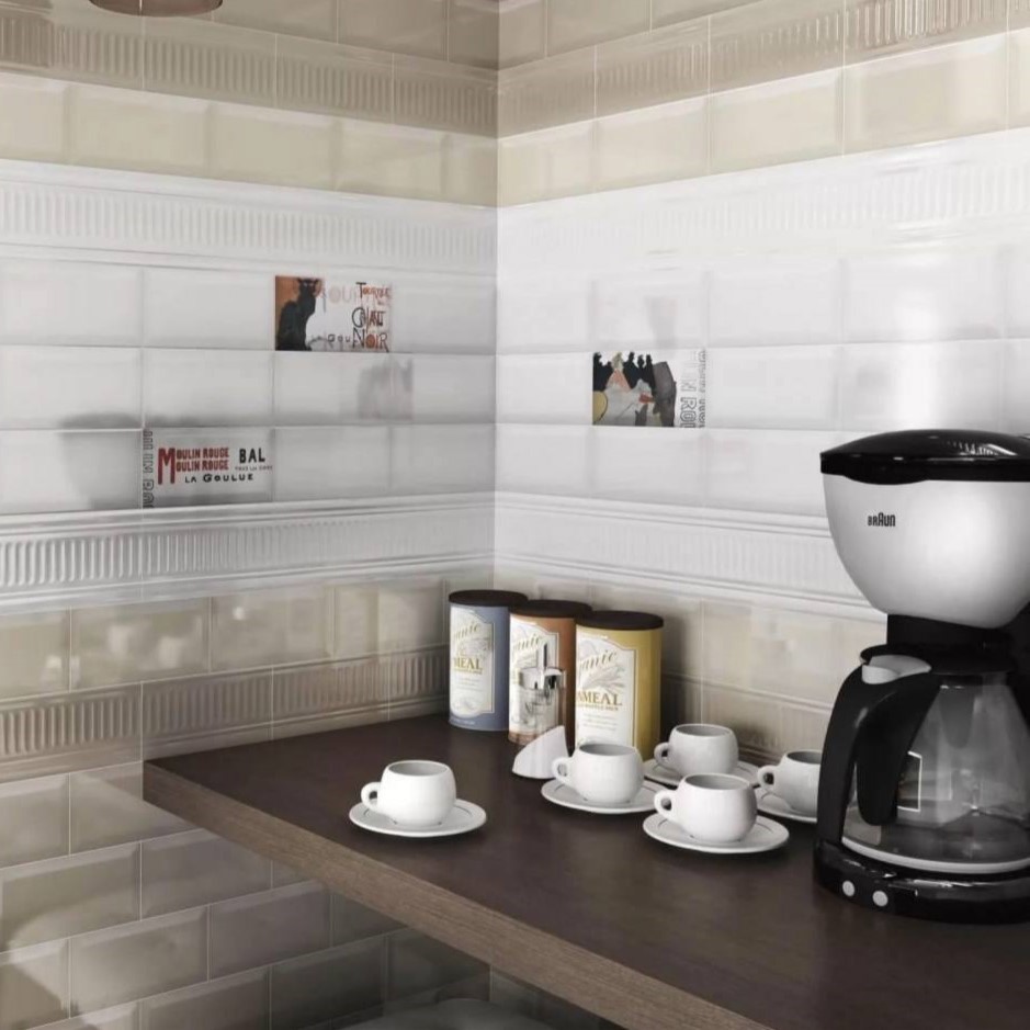 Изображение товара Настенная плитка Kerama marazzi Бланше 19040N 9.9x20см 0.792 м2 цвет белый