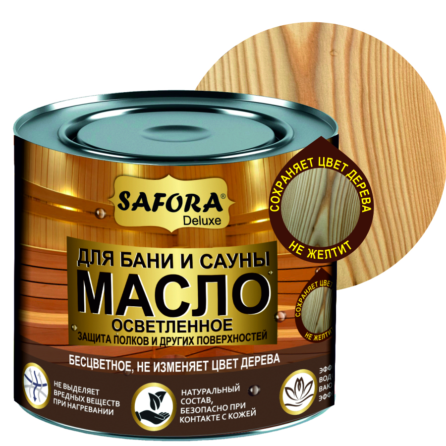 Изображение товара Масло для бани и сауны Safora 0. 5л - защитное и подчеркивающее натуральную красоту