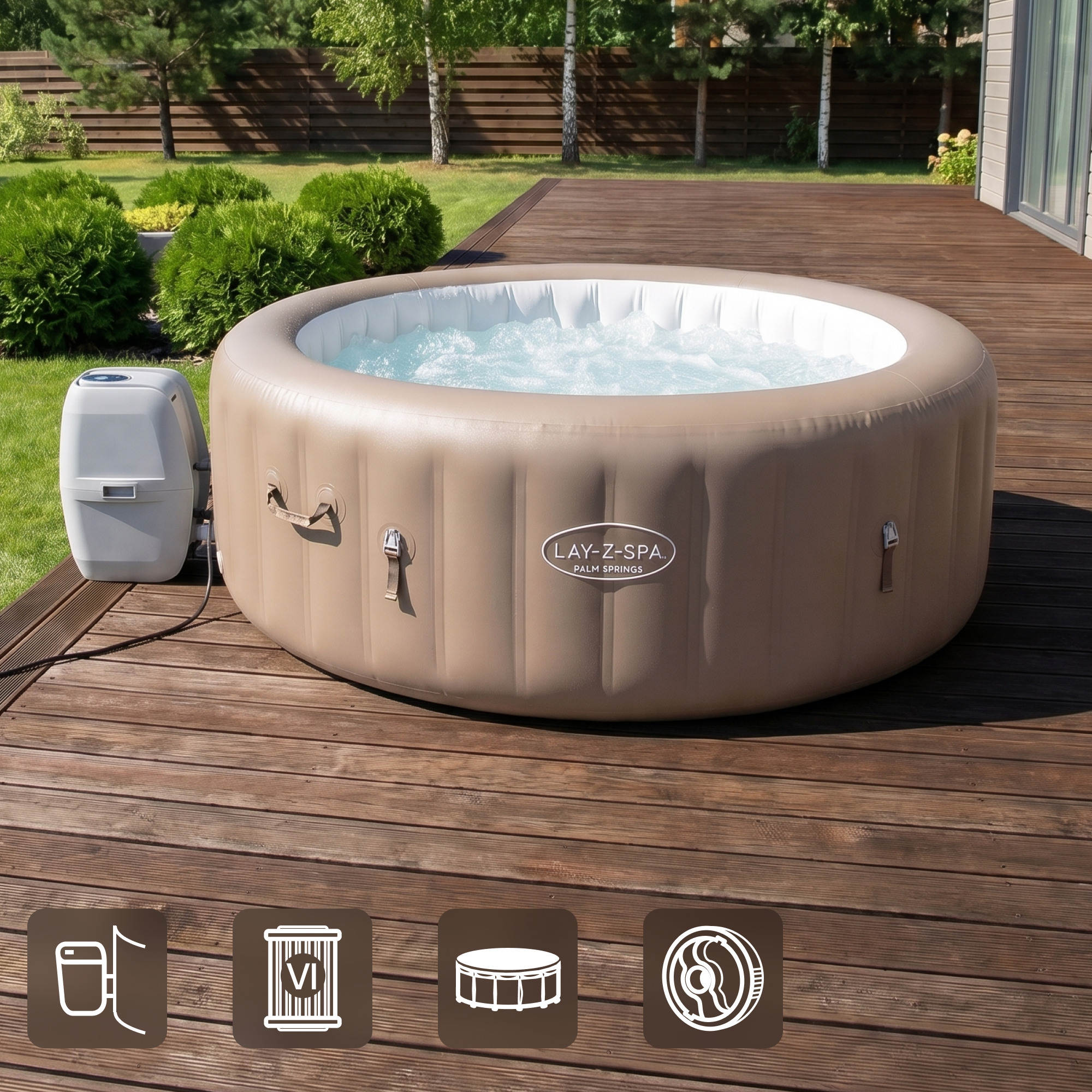 Изображение товара СПА-бассейн Bestway Palm Springs AirJet 916 л для домашнего отдыха Изображение товара СПА-бассейн Bestway Palm Springs AirJet 916 л для домашнего отдыха
