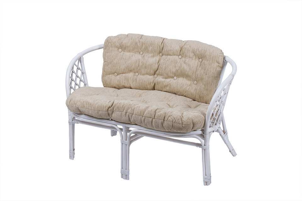 Изображение товара Диван садовый Багама NR156-w 115x65x75 см натуральный ротанг белый Изображение товара Диван садовый Багама NR156-w 115x65x75 см натуральный ротанг белый