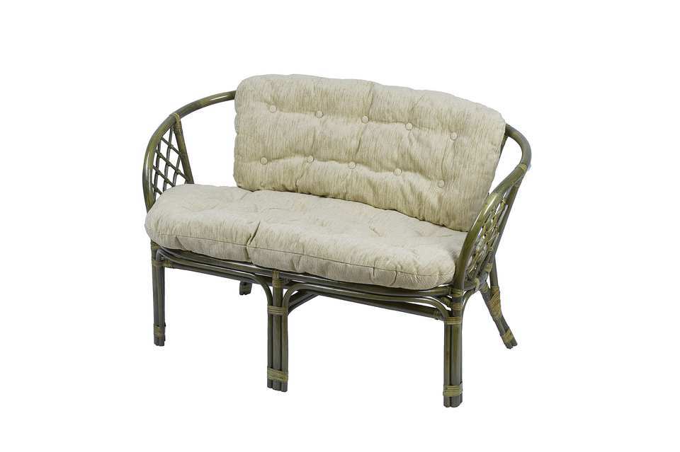 Изображение товара Диван садовый Багама NR156-o 115x65x75 см натуральный ротанг зеленый Изображение товара Диван садовый Багама NR156-o 115x65x75 см натуральный ротанг зеленый