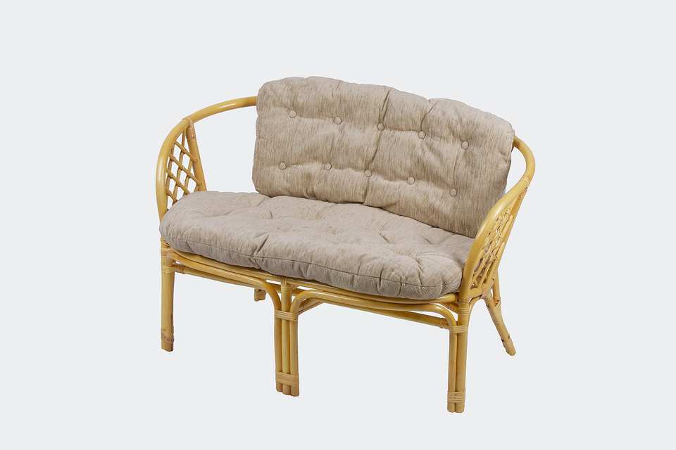 Изображение товара Диван садовый Багама NR156-h 115x65x75 см натуральный ротанг желтый Изображение товара Диван садовый Багама NR156-h 115x65x75 см натуральный ротанг желтый