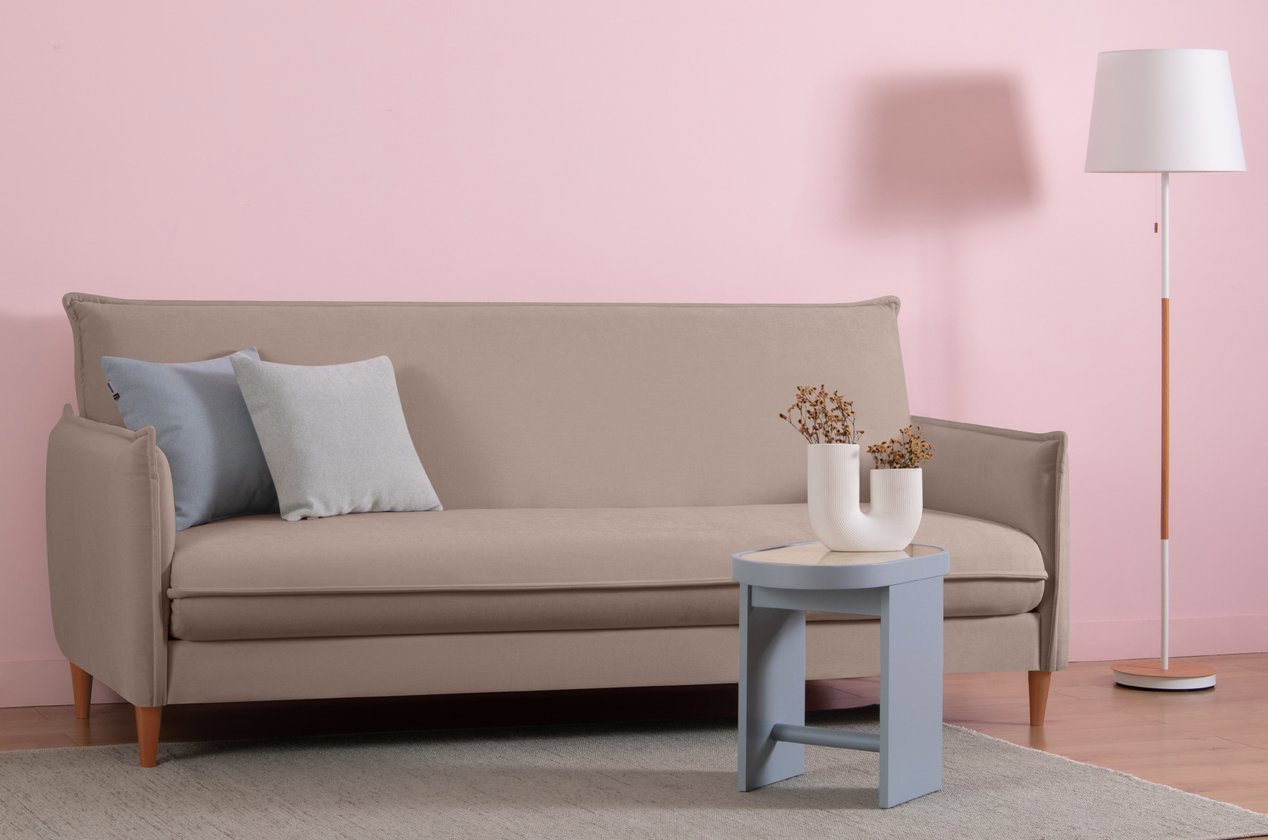 Изображение товара Диван прямой Divan.ru Дара 220x93x94 см велюр цвет светло-коричневый Изображение товара Диван прямой Divan.ru Дара 220x93x94 см велюр цвет светло-коричневый