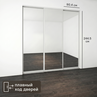 Изображение товара Дверь-купе KONSENSA 244.5x90.4 см с зеркалом профиль матовое серебро Изображение товара Дверь-купе KONSENSA 244.5x90.4 см с зеркалом профиль матовое серебро